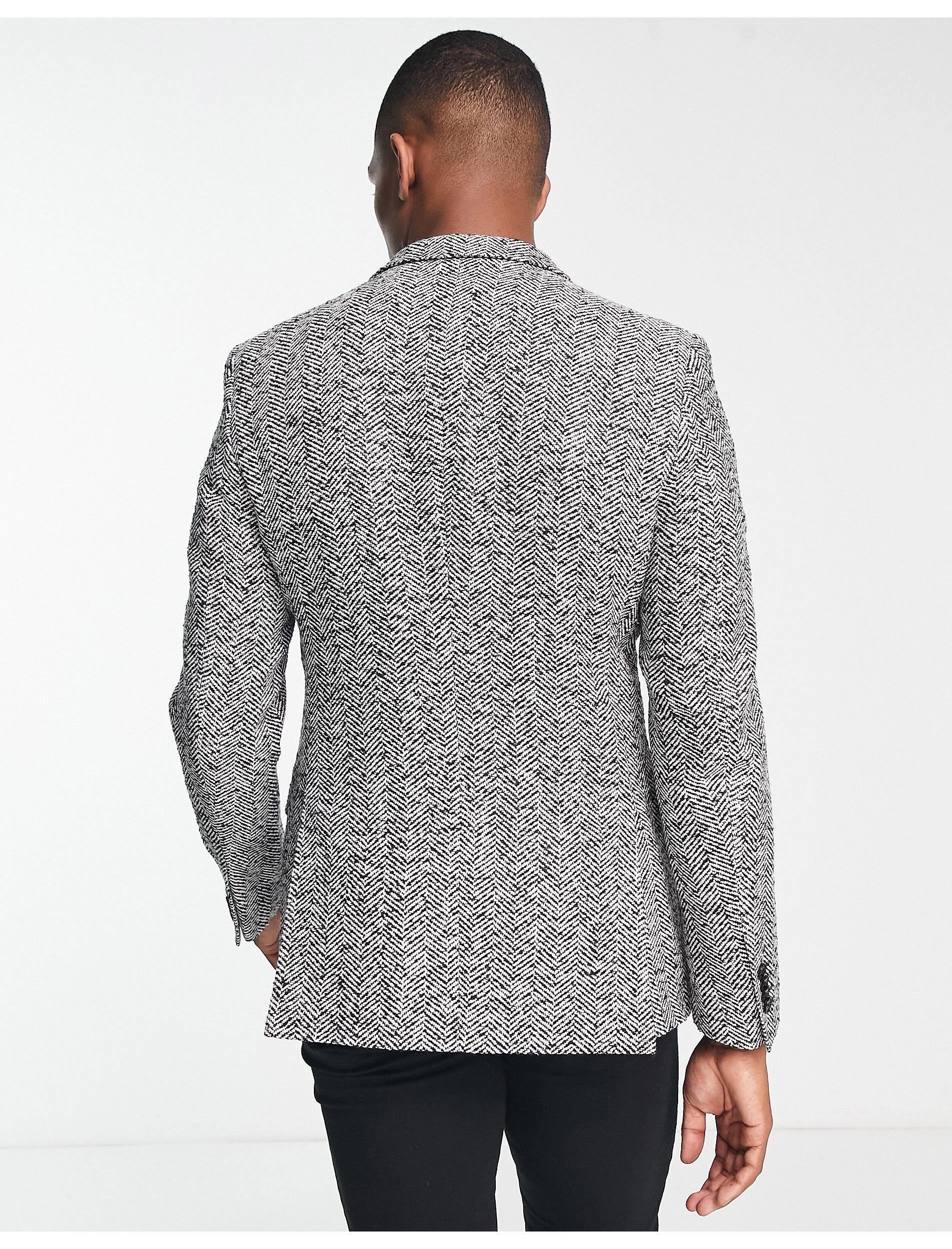 Black and white herringbone blazer 2025
