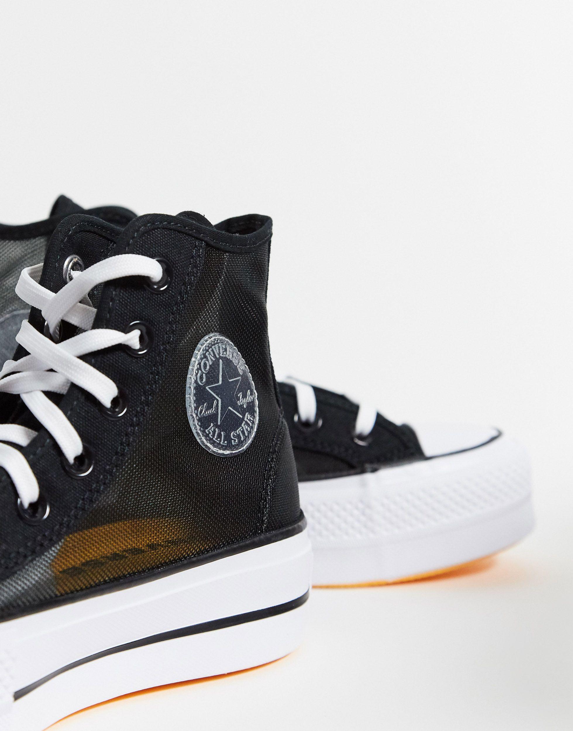 black mesh converse