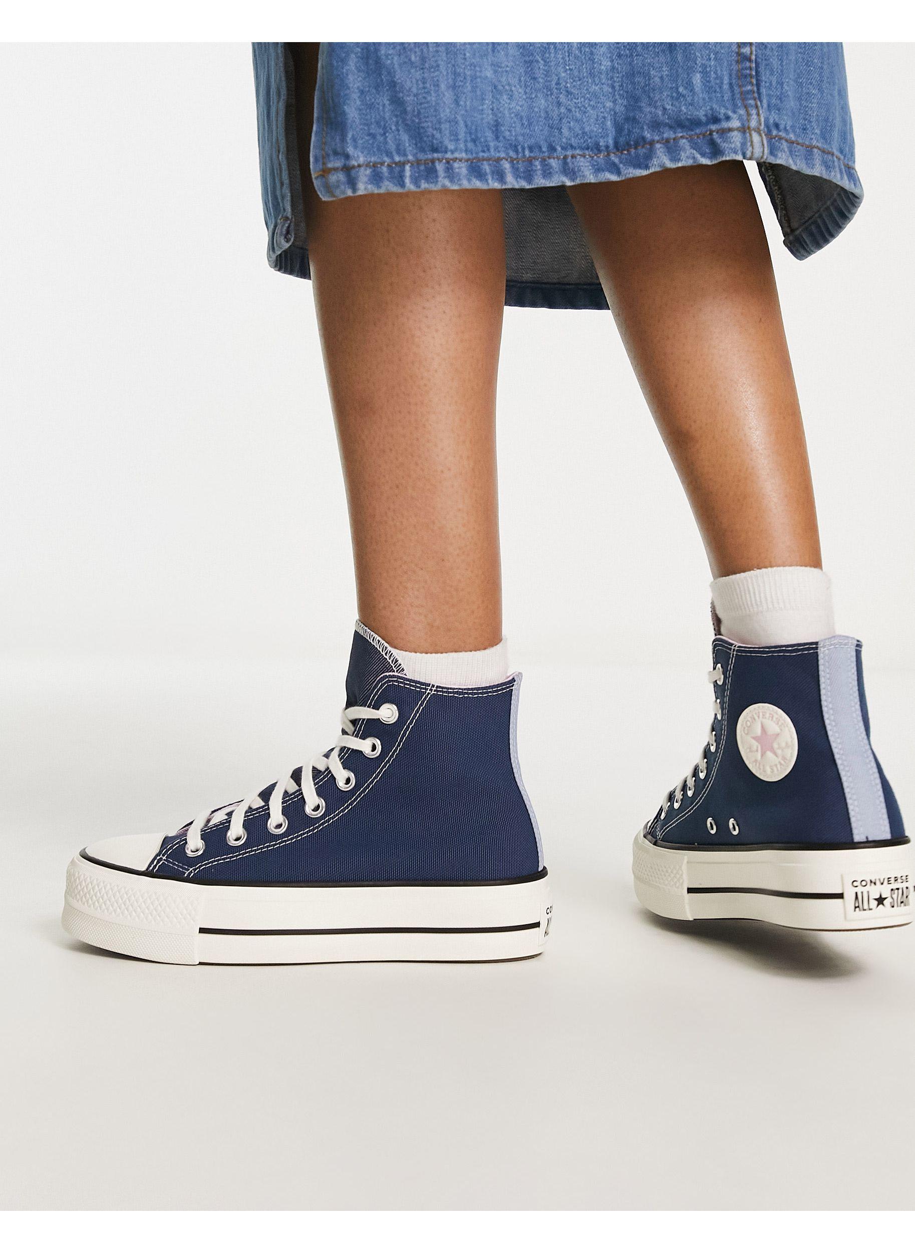Converse Chuck Taylor All Star Lift Denim Fashion Sneaker in Blue | Lyst