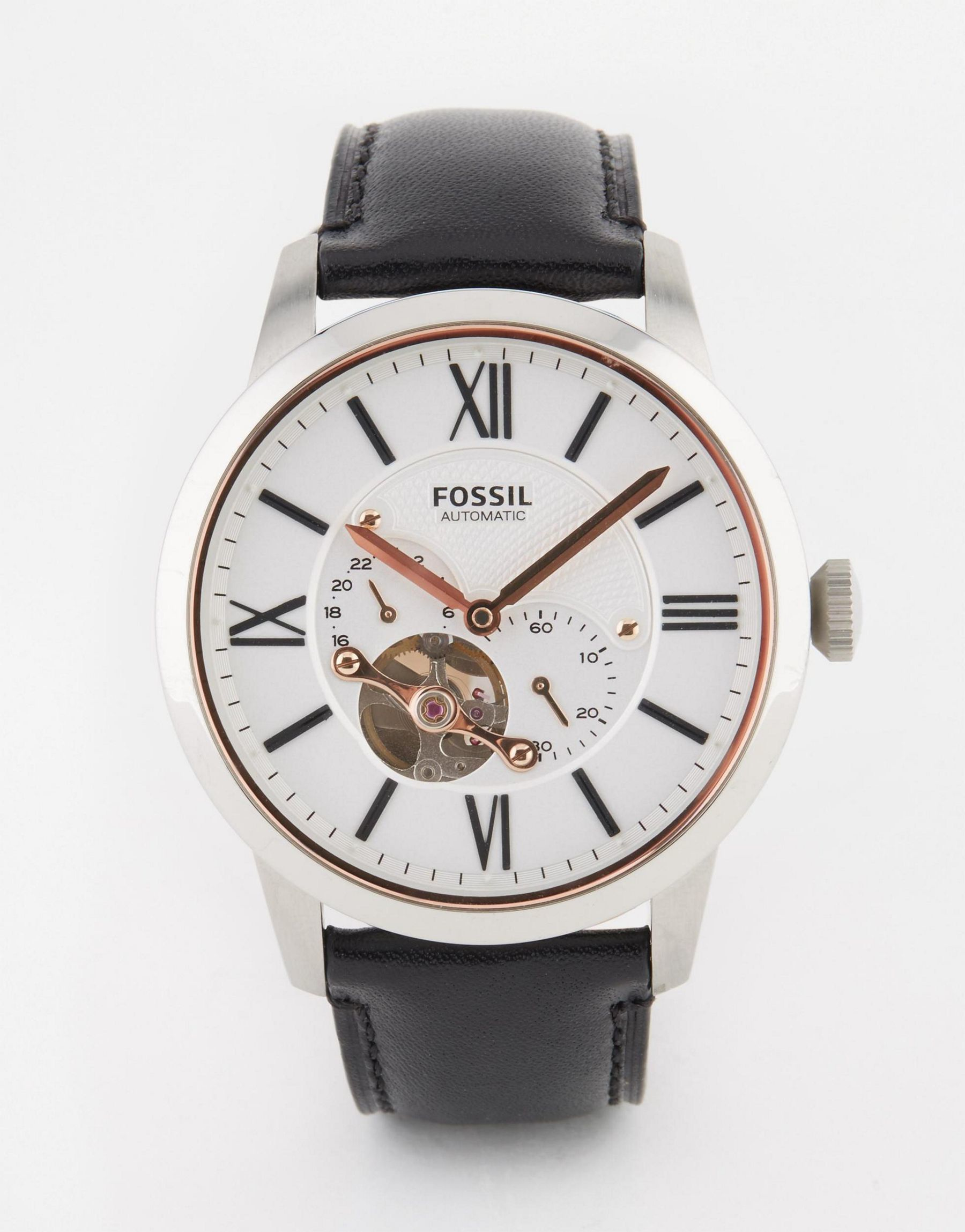 Lyst Fossil Townsman Mechanical Watch With Leather Strap in Metallic