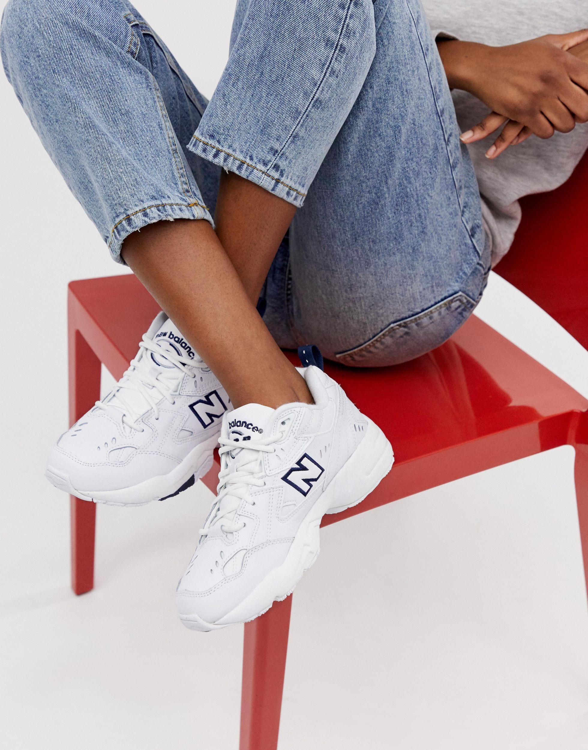 new balance white chunky sneakers