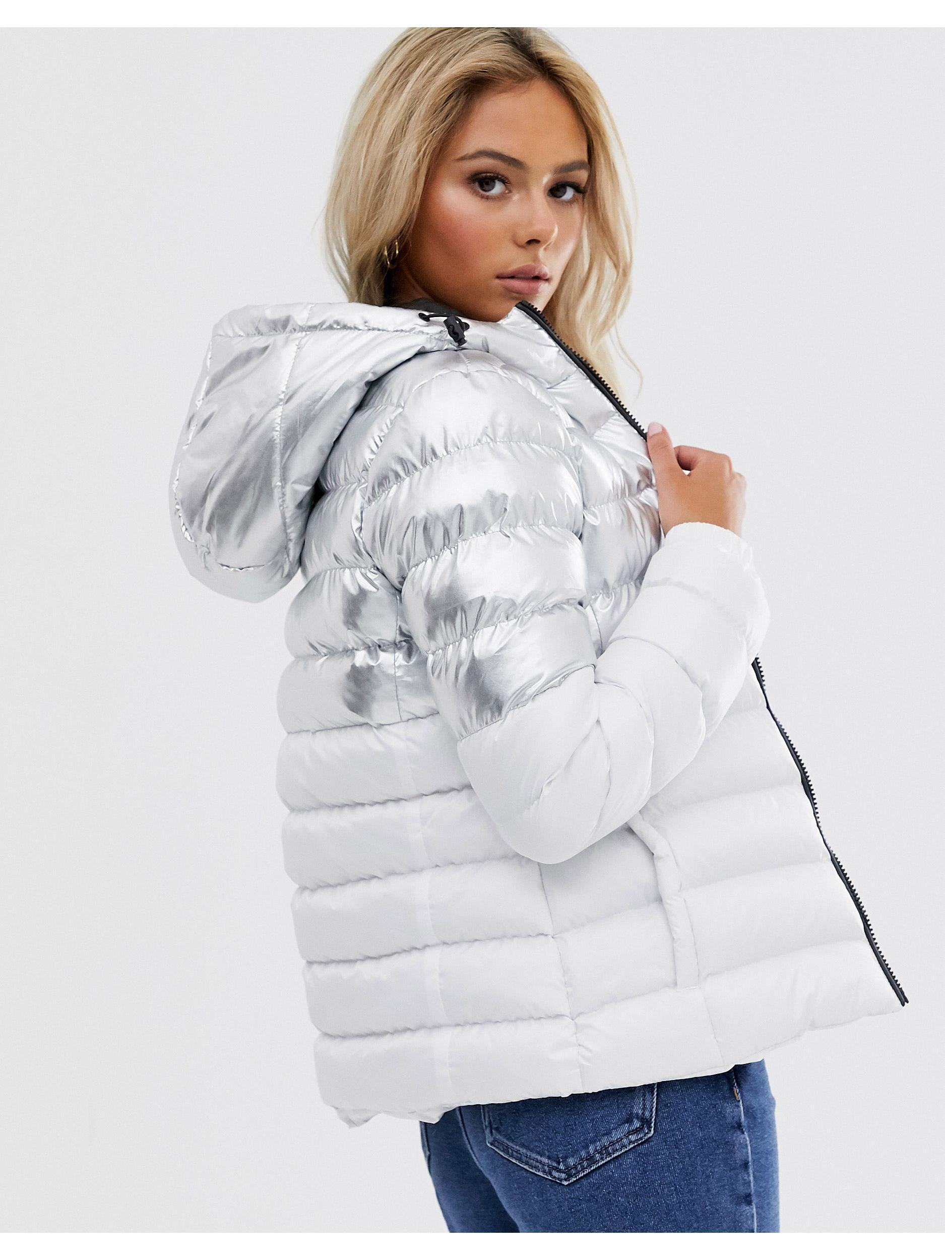 brave soul puffer jacket with funnel neck