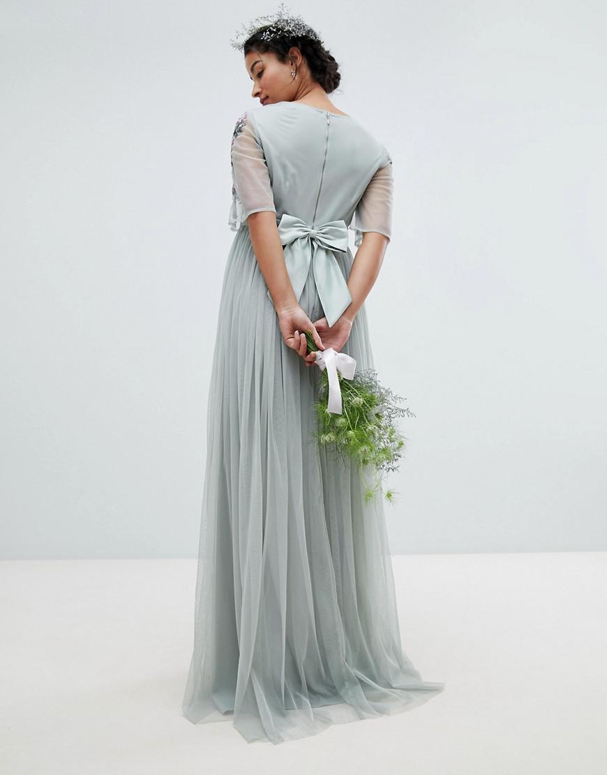 maya embellished tulle maxi dress
