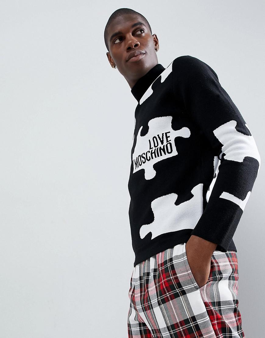 Love Moschino Puzzle Jumper in Black 