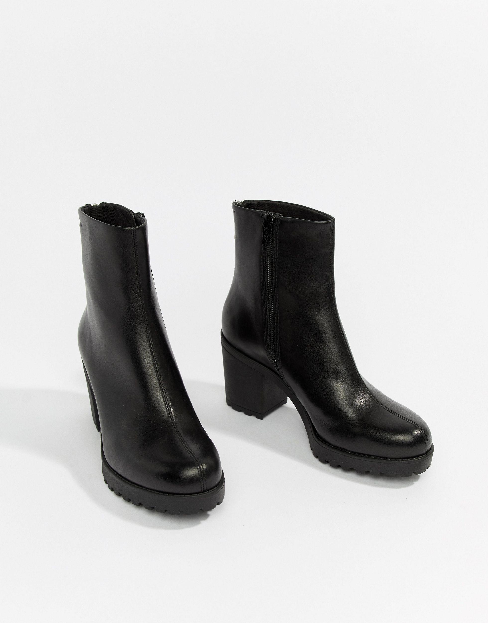 Vagabond Grace Chunky Leather Ankle Boot in Black - Lyst