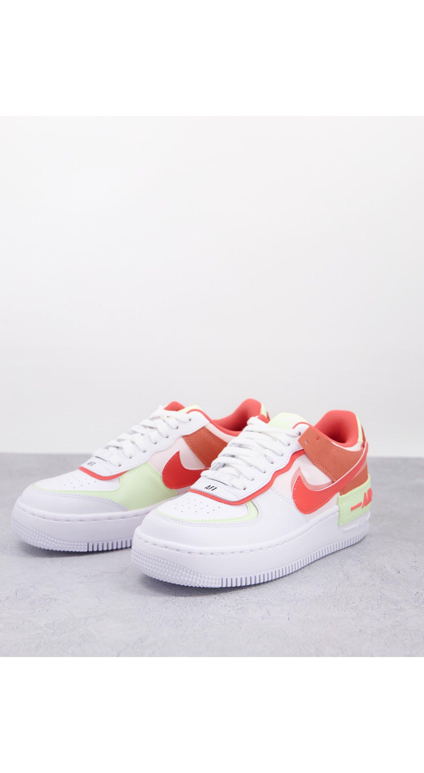 Nike Air Force 1 Shadow Trainers Coral And Orange in White | Lyst UK