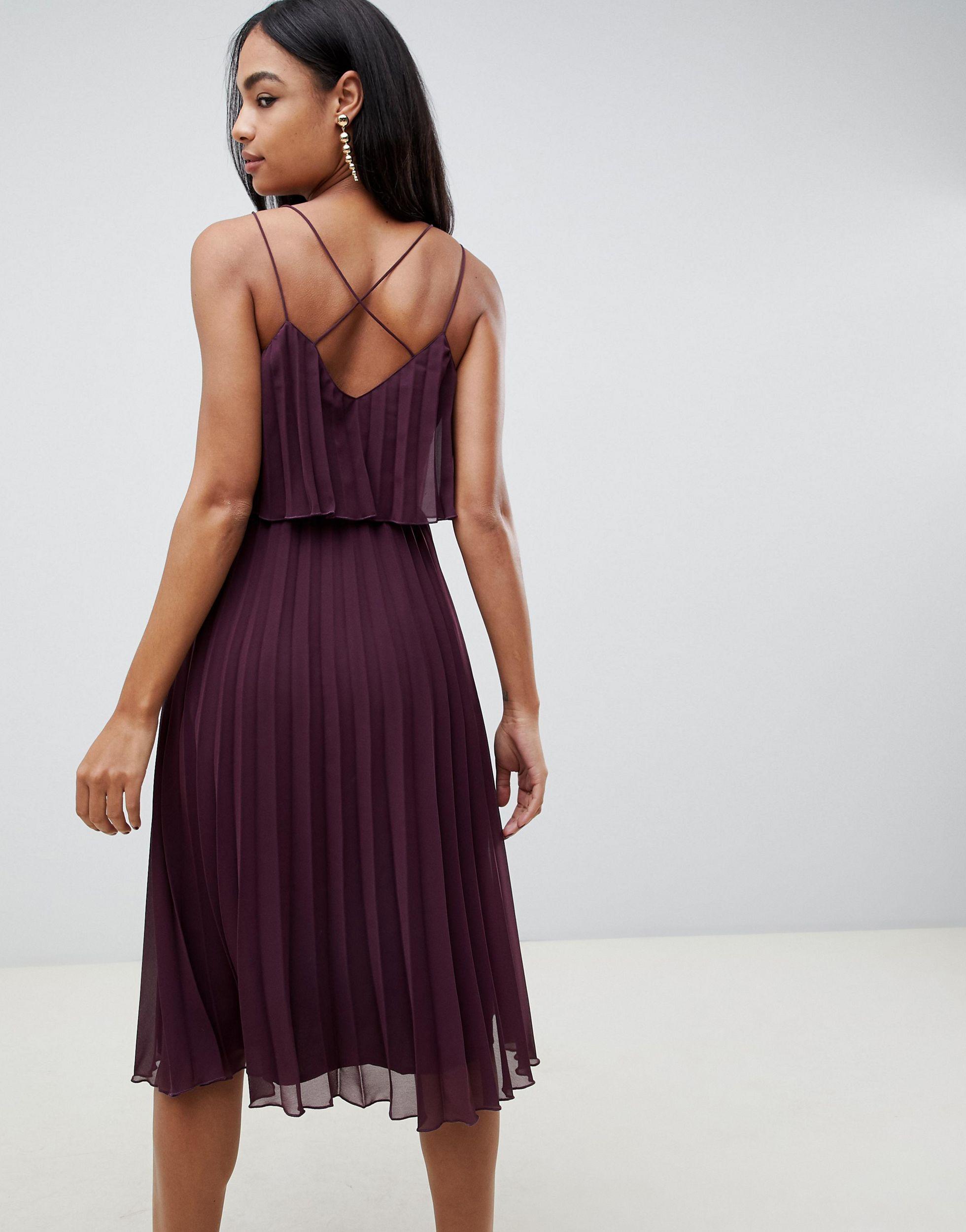 pleated crop top midi dress