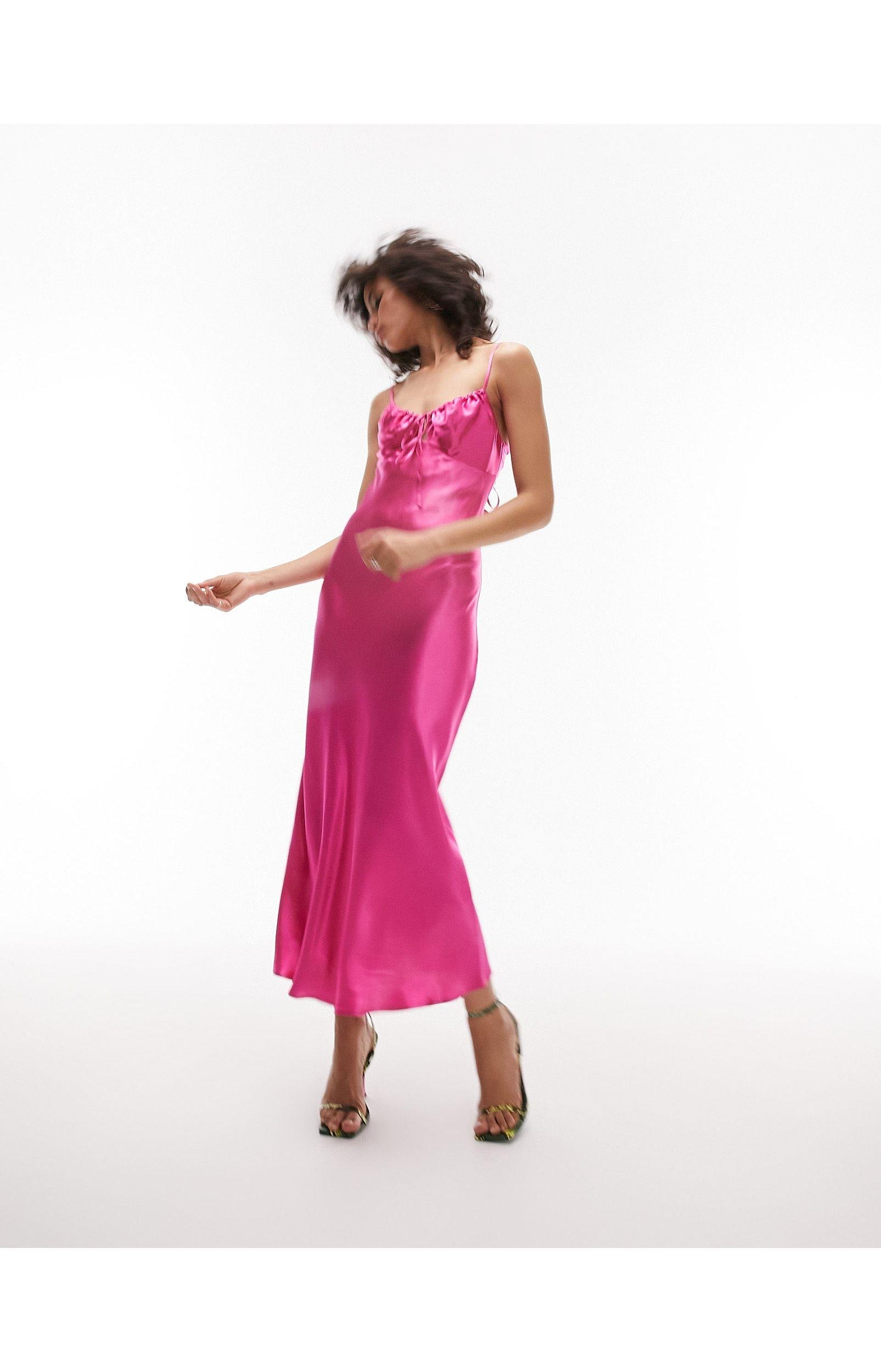 Topshop pink 2024 silk dress