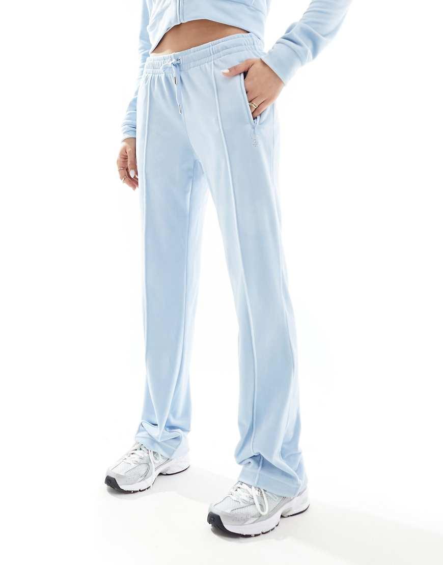 Juicy Couture Diamante Velour Tracksuit Bottoms Co-Ord in Blue