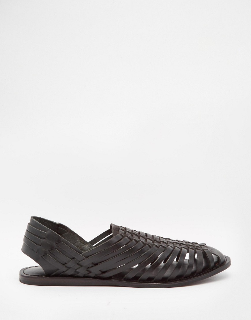 asos men's black sandals
