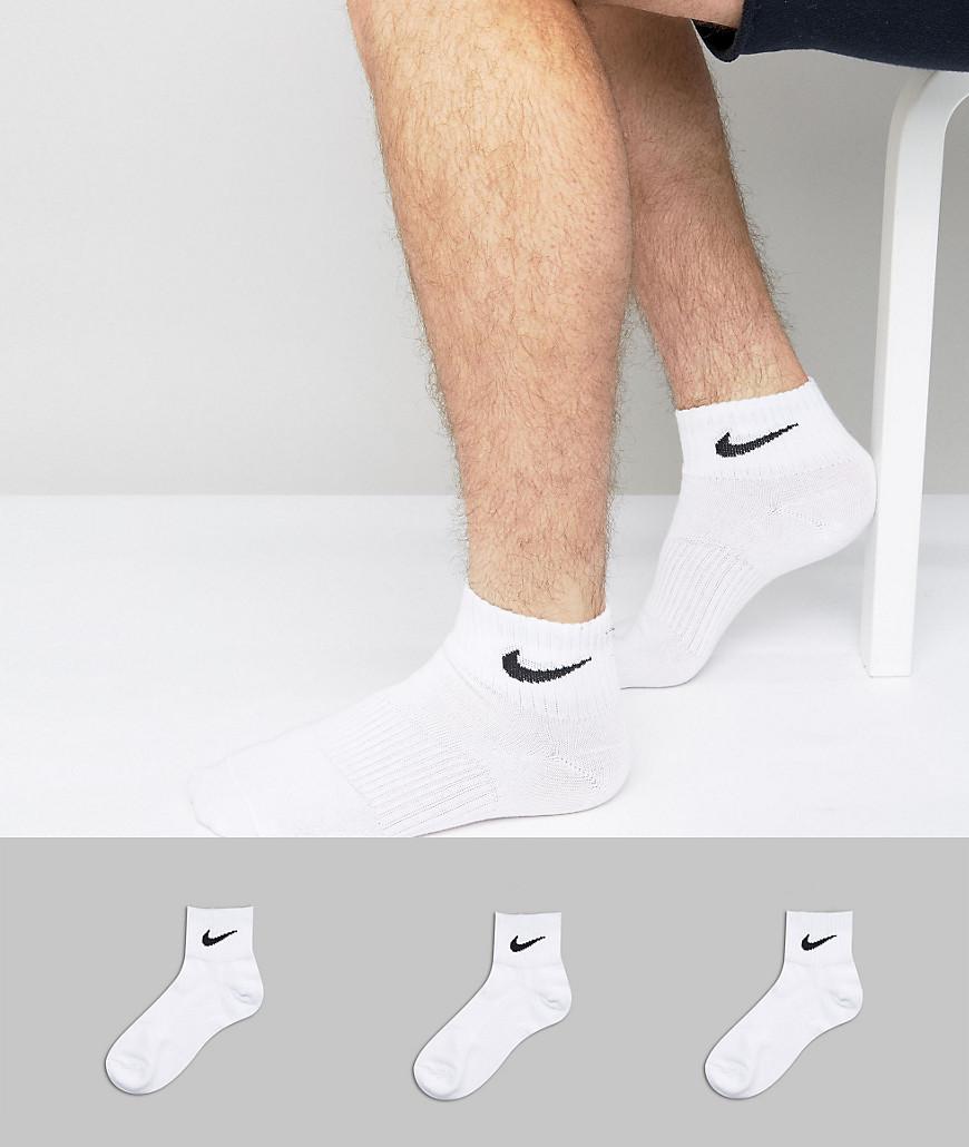 Nike Cotton 3 Pack Socks In Quarter Length Sx4706-101 in White for Men |  Lyst UK