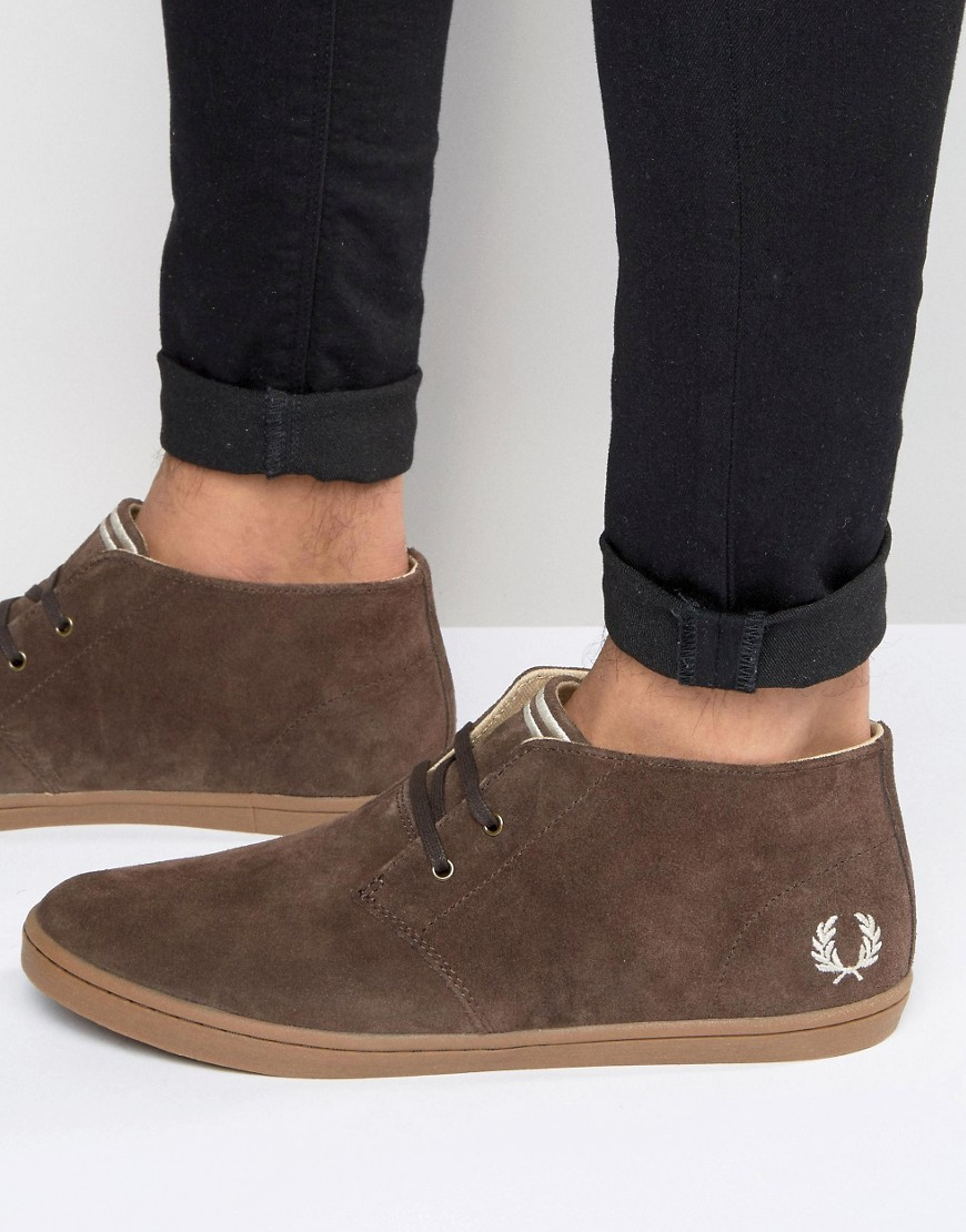 Fred Perry Byron Mid Suede Sneakers in Brown for Men Lyst