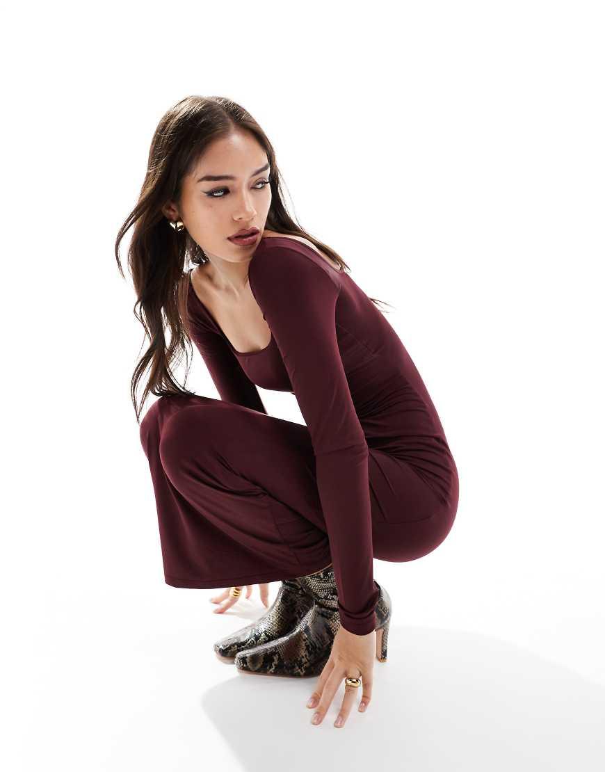 bershka bodycon dress Long Sleeve Square Neck Midaxi in Red White by Vera Wang atf-kg-03.28.25 Color:Light Orchid Bengaline