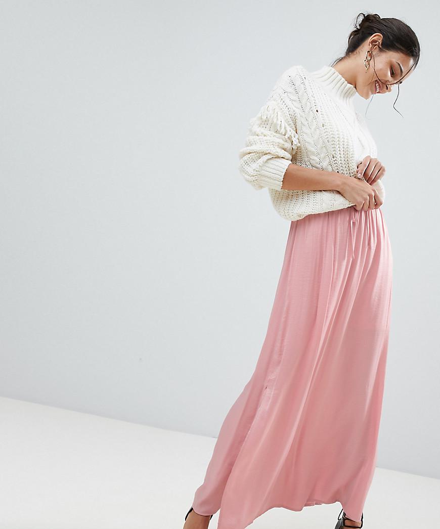 Vila Lace Maxi Skirt in Pink - Lyst