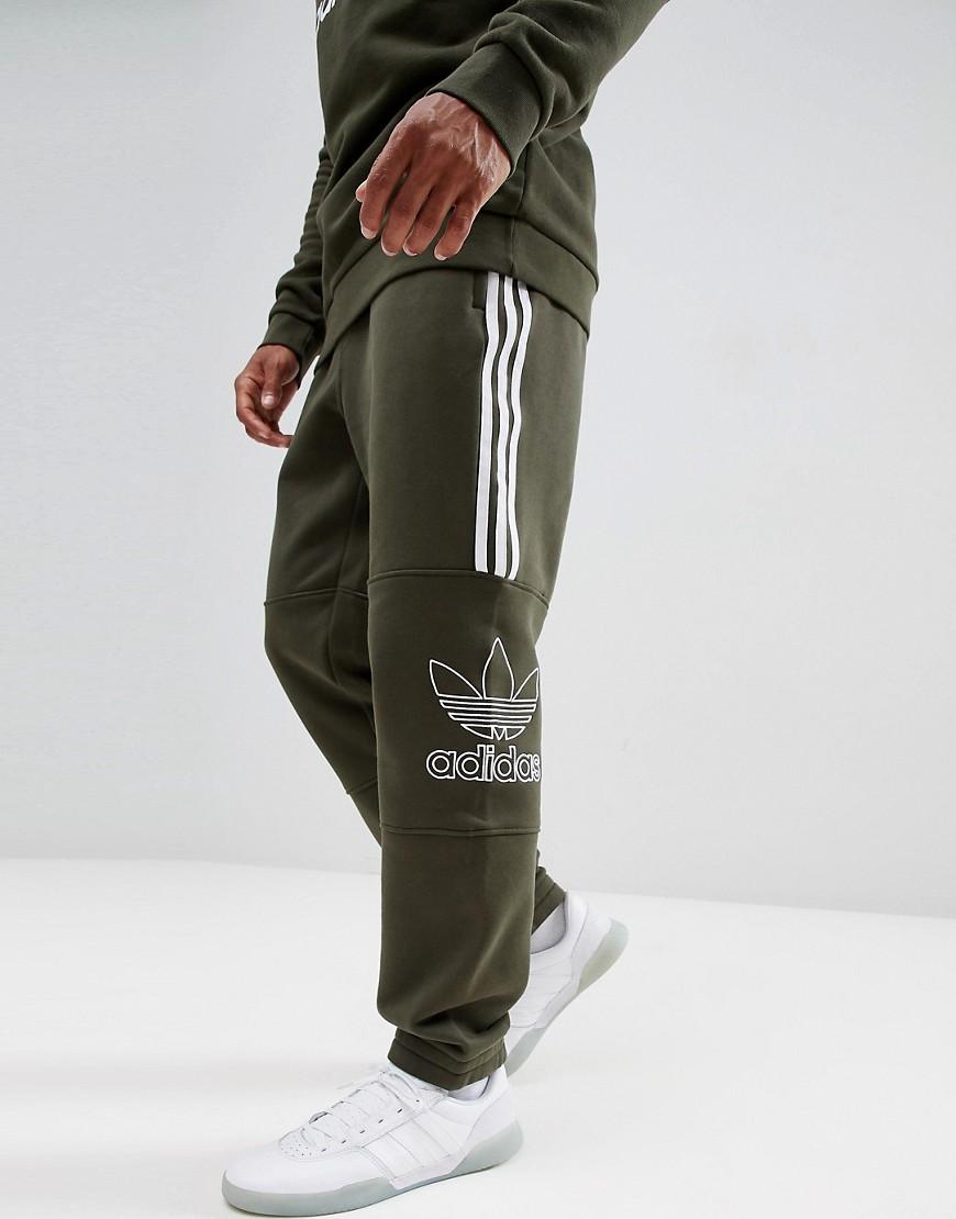adidas Originals Outline Jersey Joggers In Green Dh5792 for Men - Lyst adidas Originals Outline Jersey Joggers In Green Dh5792 for Men - Lyst