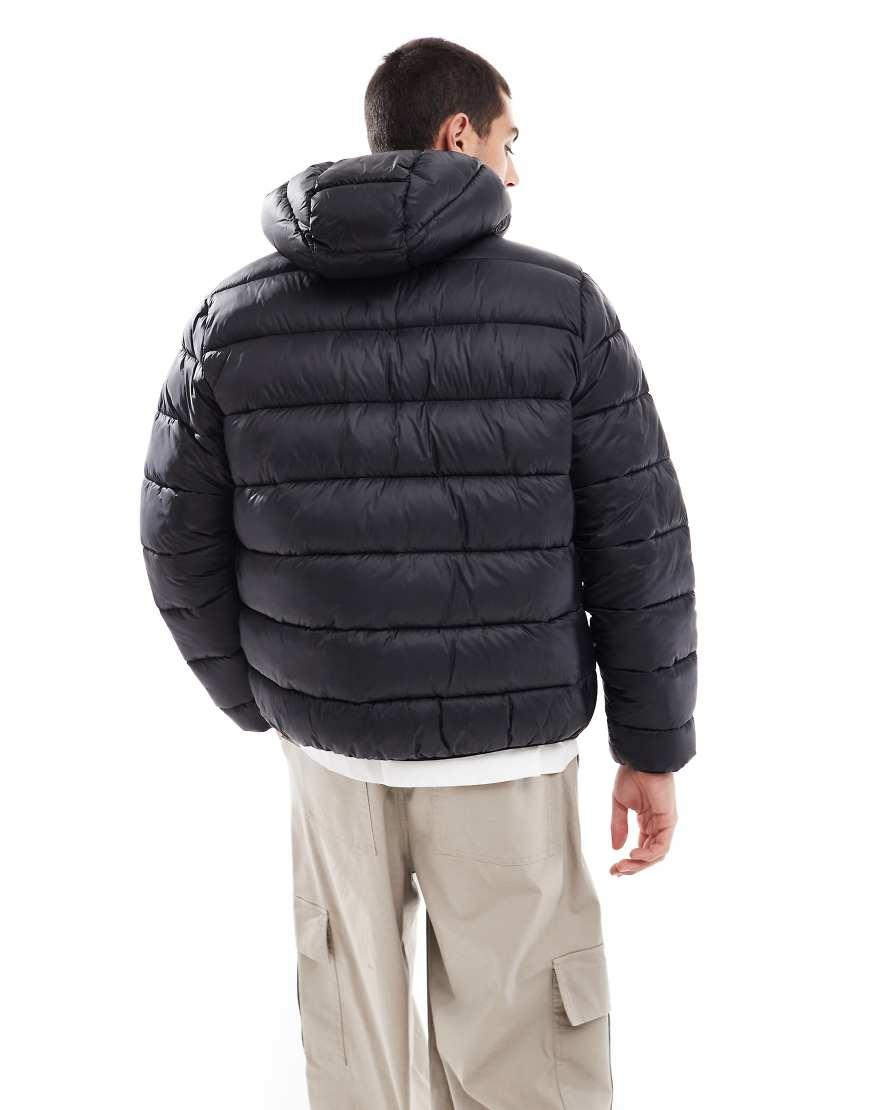 Champion Legacy Hooded Puffer Jacket in Black for Men Lyst UK