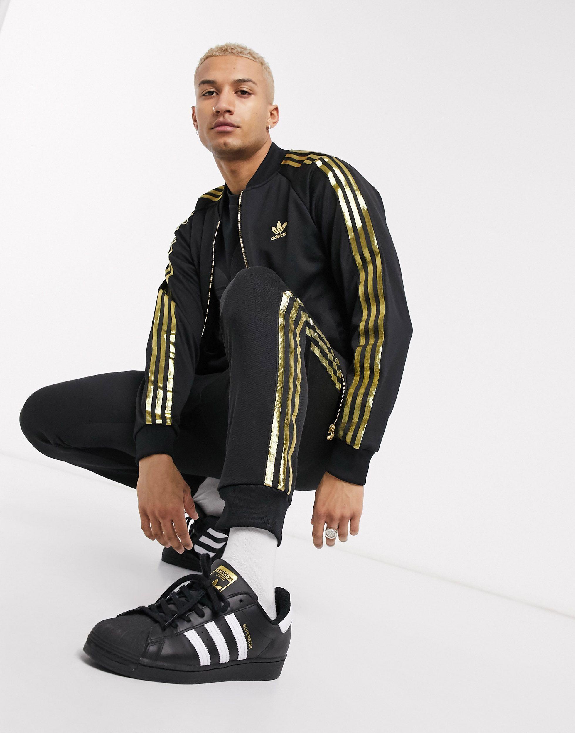 adidas Originals Synthetic Superstar 24k Jacket in Black for Men | Lyst