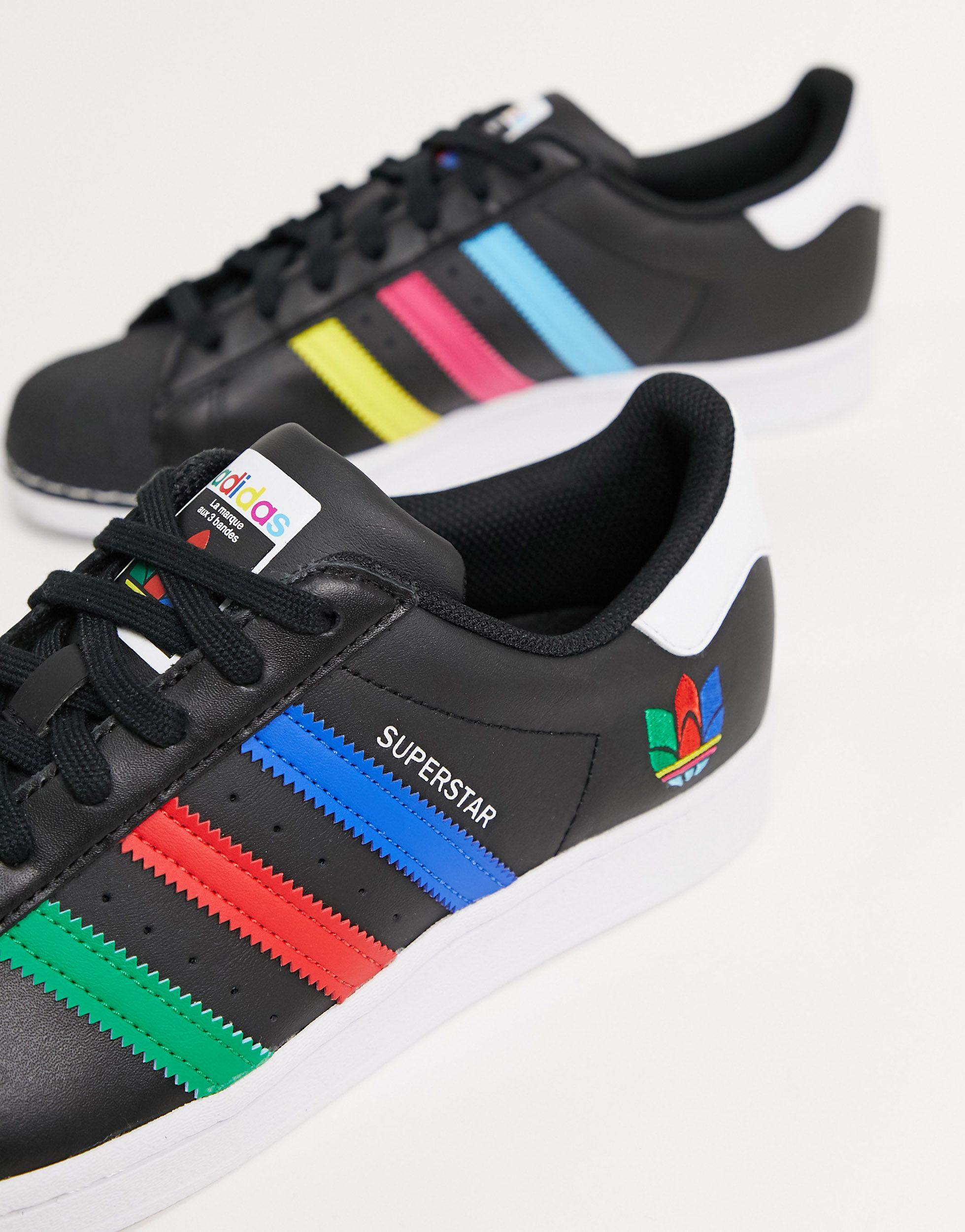 adidas Originals Rubber Superstar - Sneakers Met Gekleurd 3d-logo in het  Zwart voor heren - Lyst