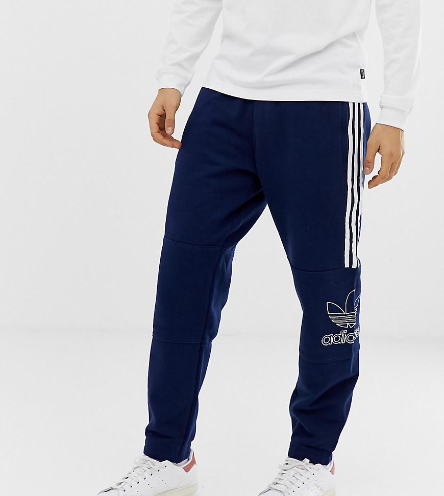 adidas originals joggers with outline trefoil in navy