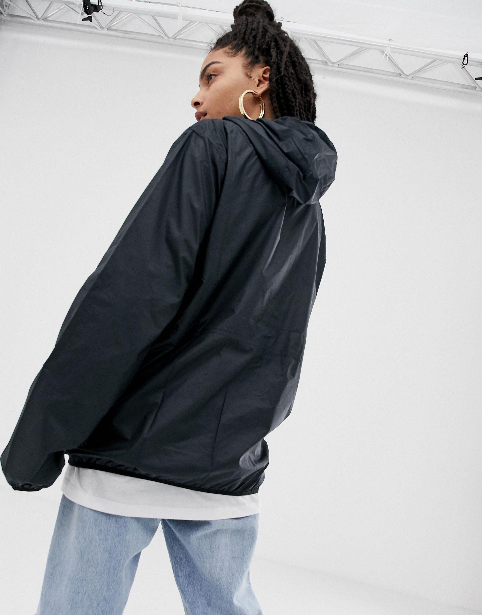 Converse Synthetic Oversized Windbreaker Jacket in Black | Lyst