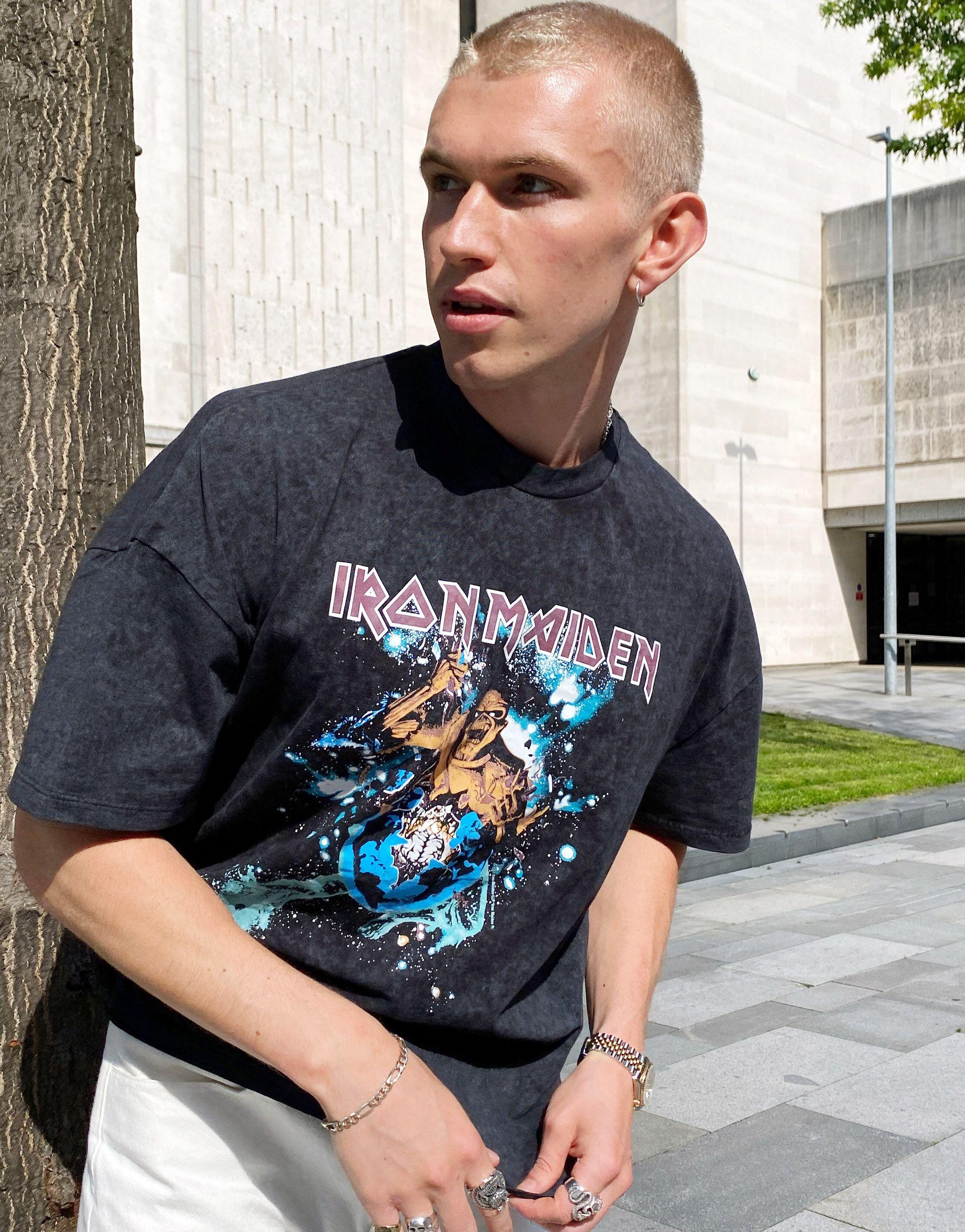 Oversized iron maiden t shirt Clearance