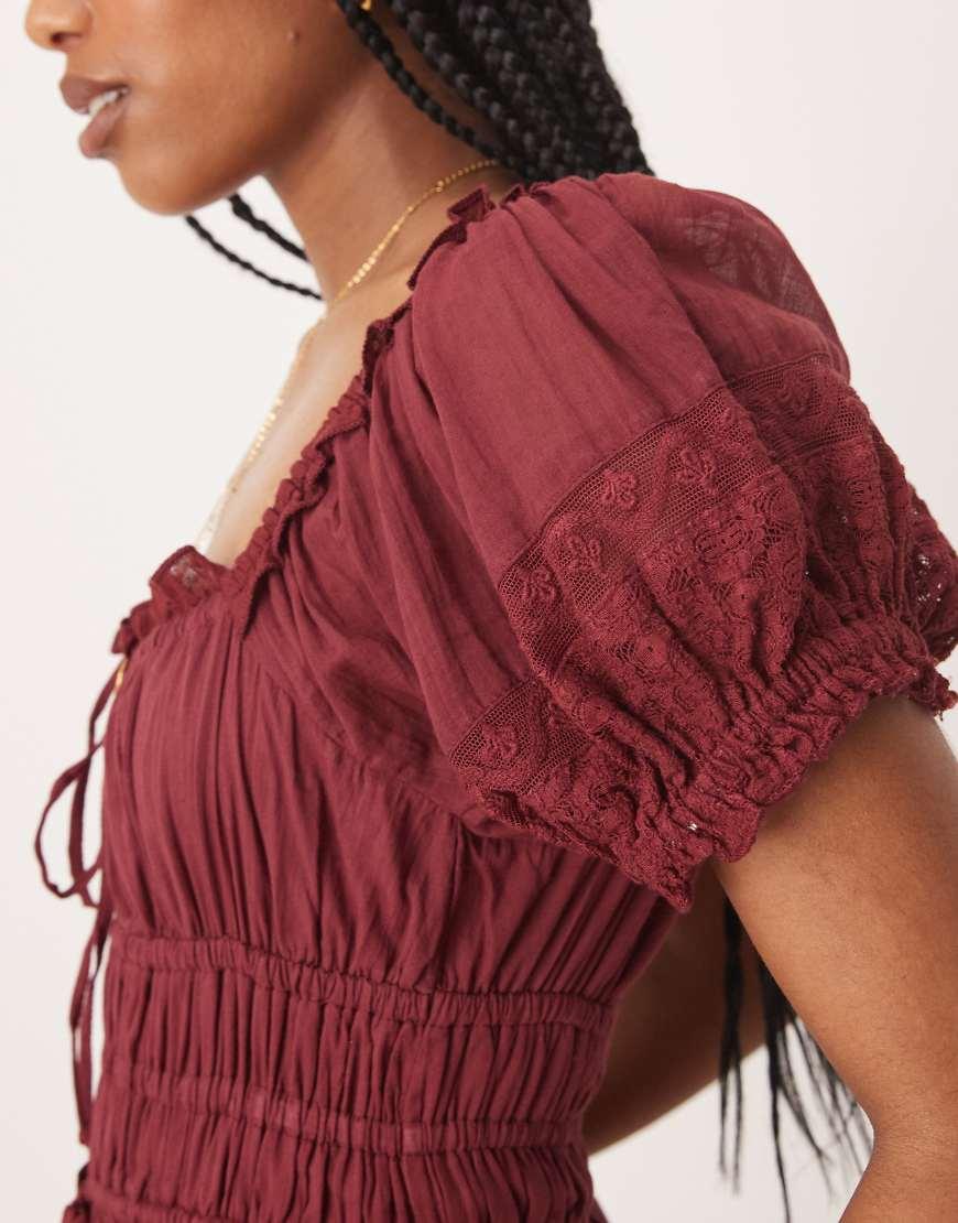 knee length dresses for ladies Free People Falling Sun Midi Dress — 100% Cotton