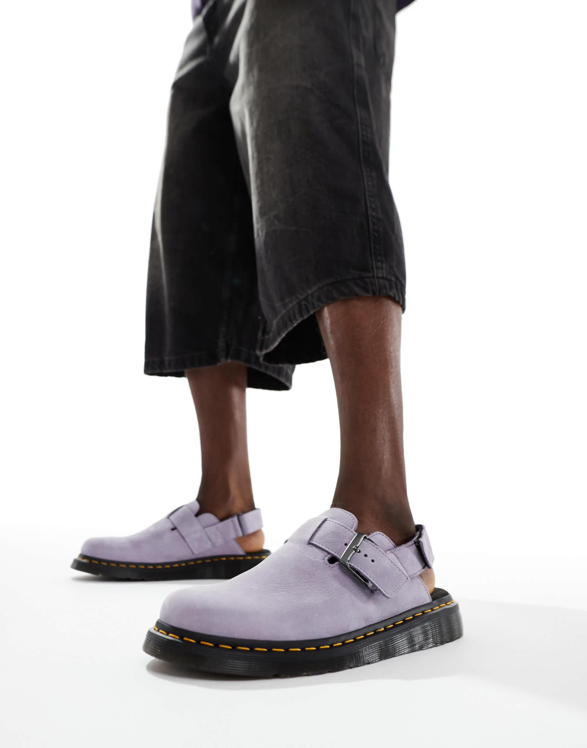 Jorge Ii Dr Martens Daim Noir Martens Jorge Ii Mules En Daim Lilas