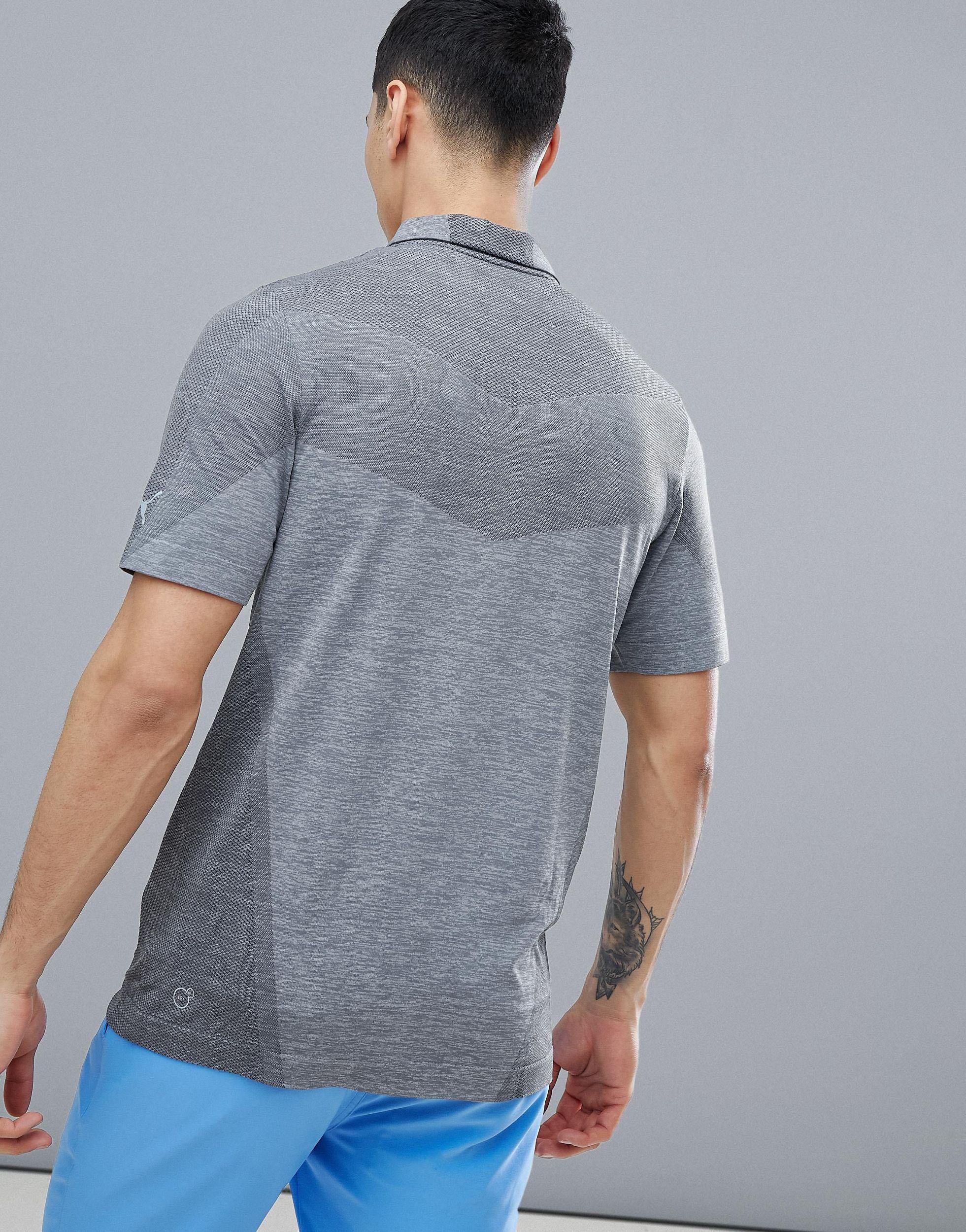 PUMA Golf Evoknit Seamless Polo T-shirt In Grey 57454707 in Gray for Men -  Lyst