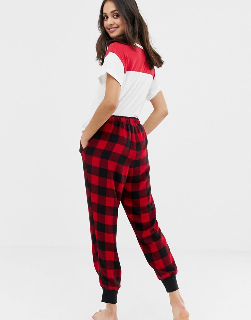 Pantalones de pijama de cuadros Hollister de Tejido sintético de color Rojo  | Lyst