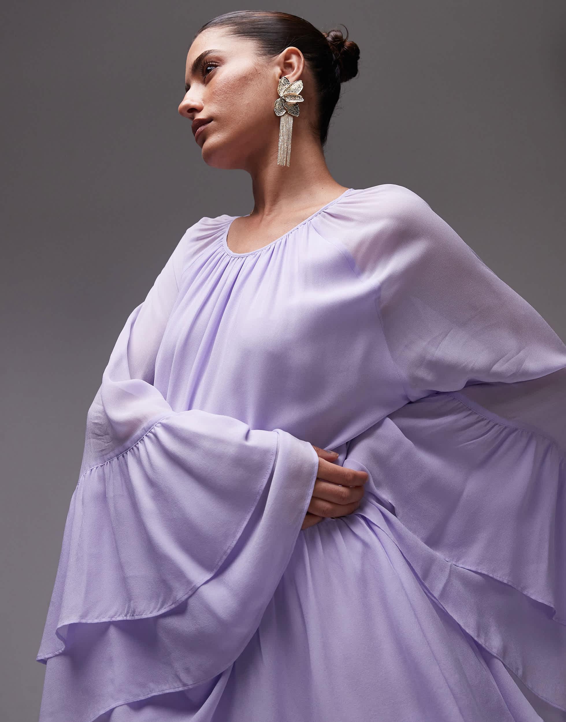 layered chiffon maxi dress Elegant Halter Neck Tiered Chiffon Maxi Dress for Romantic Wedding Guests