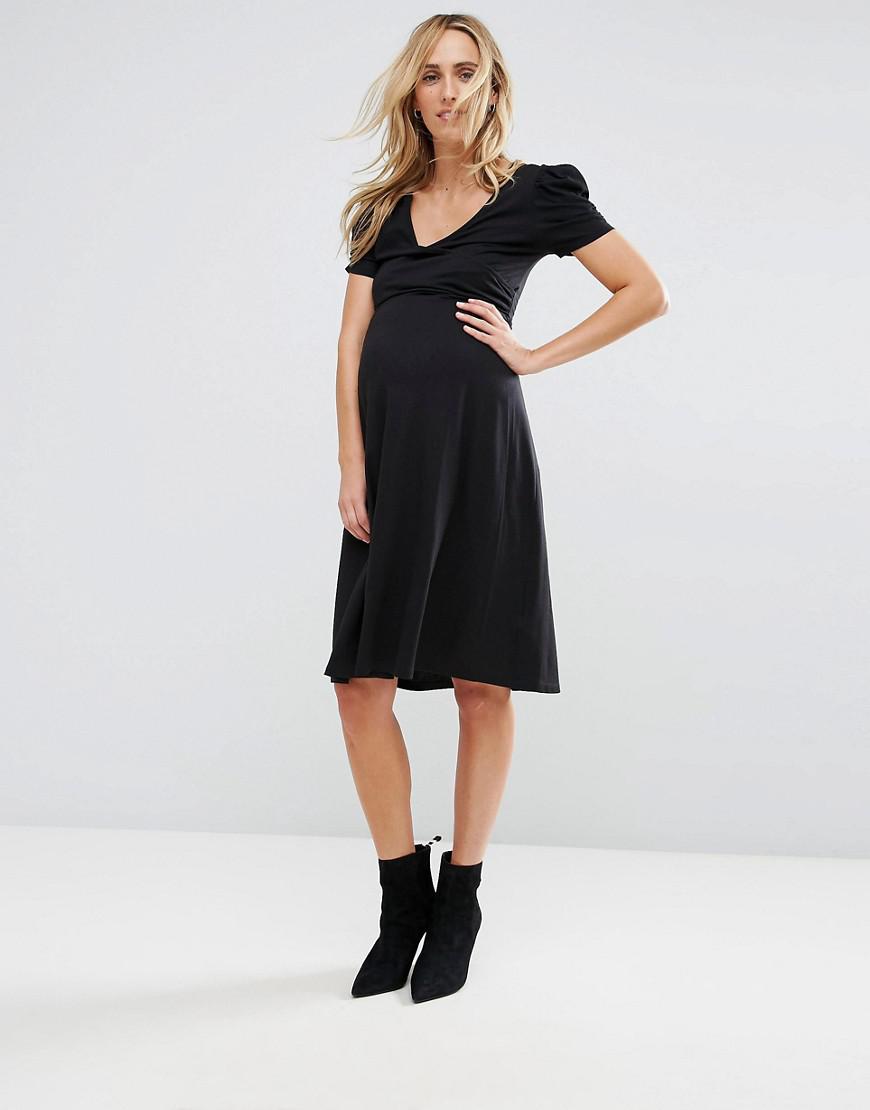 Lyst New Look Puff Sleeve Dress In Black lyst new look puff sleeve dress in black