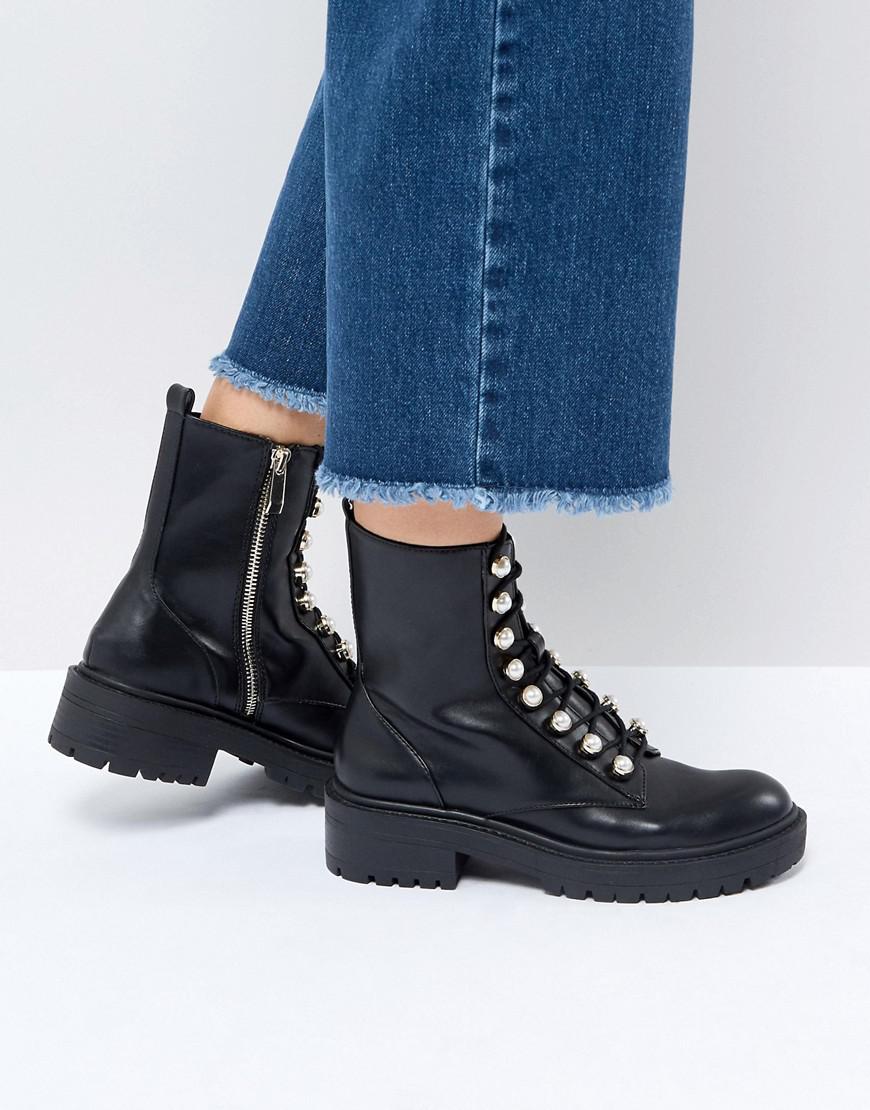 black pearl ankle boots