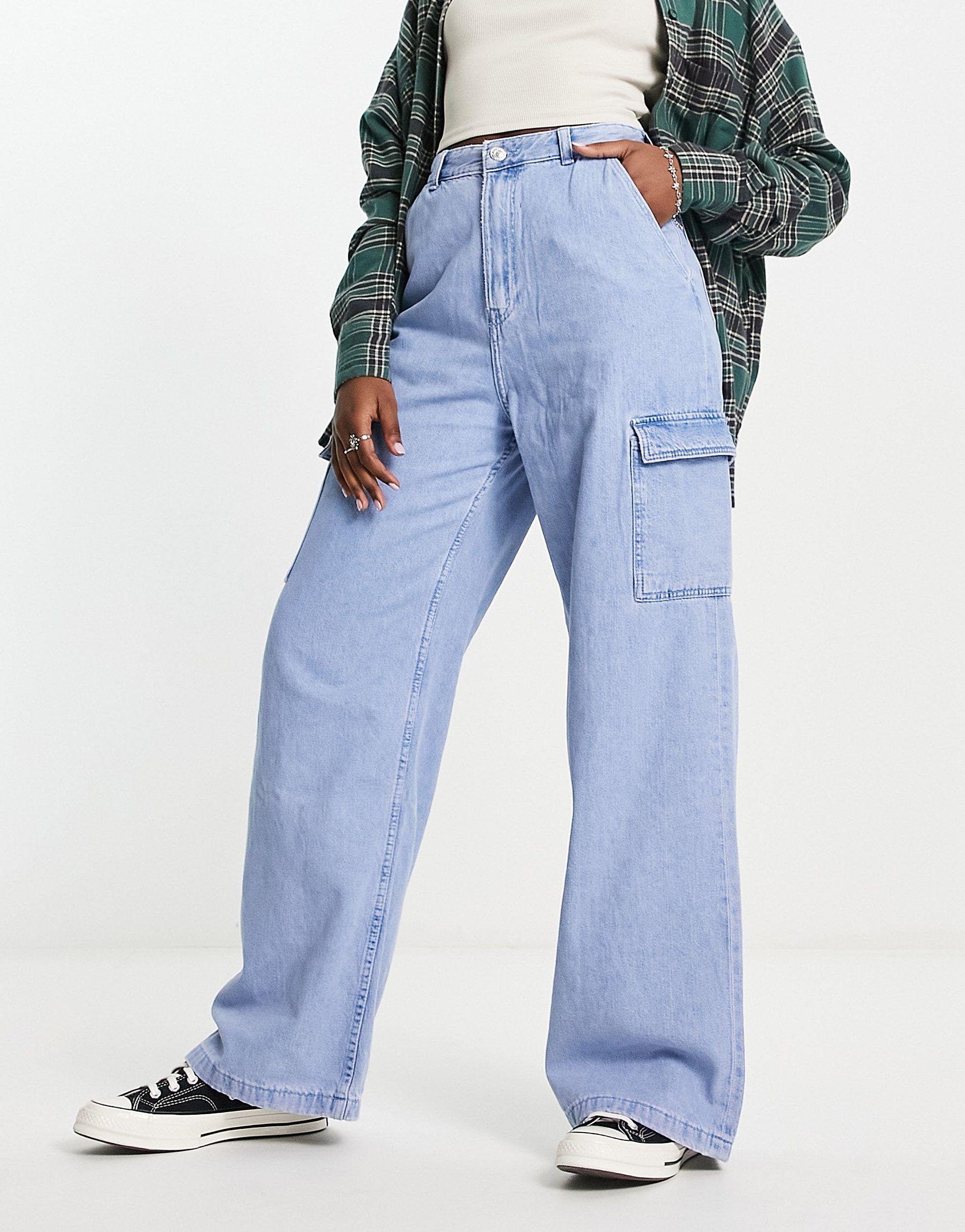 Jeans cargo medio di Bershka in Blu | Lyst