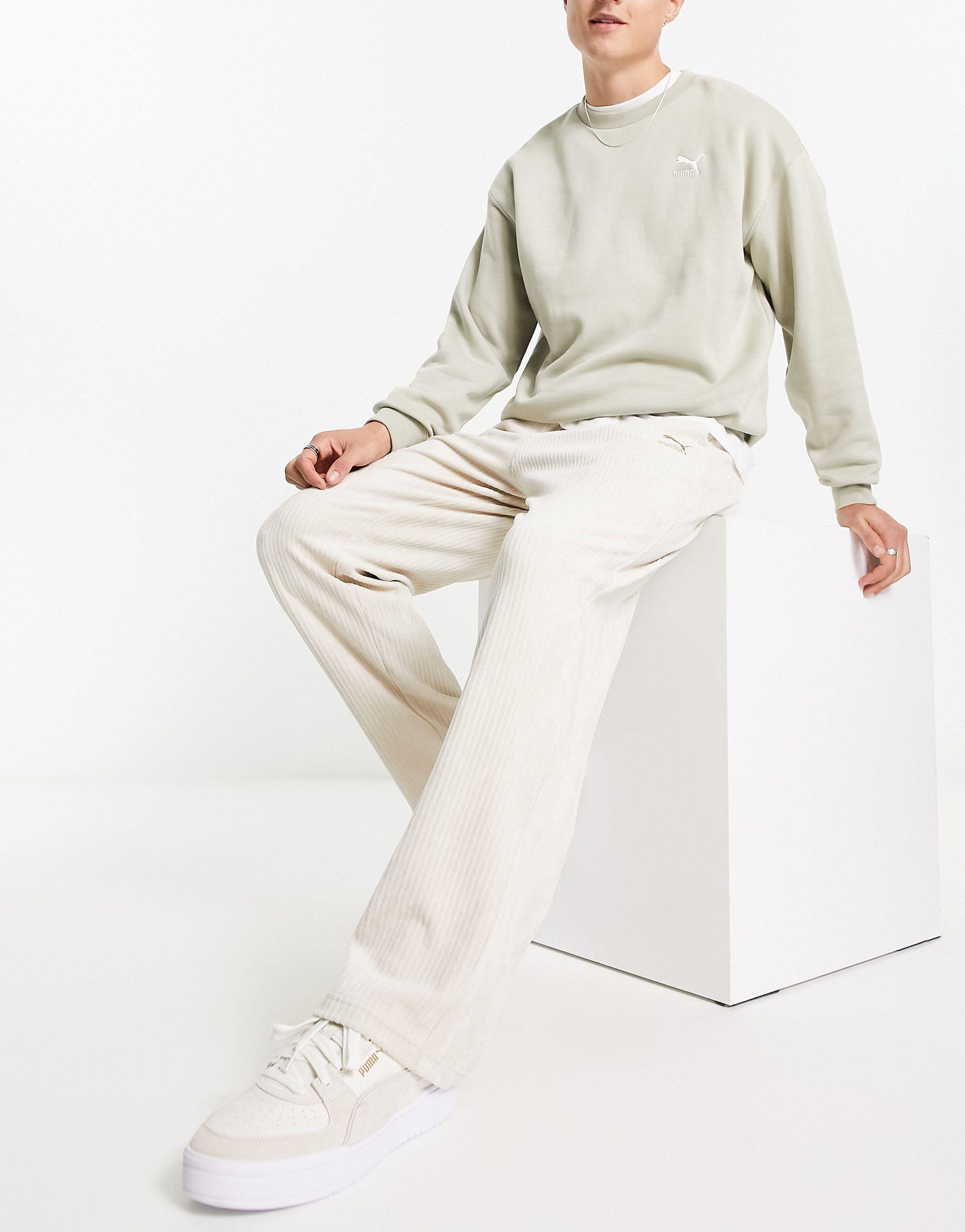 PUMA Classics Cord Trousers in Natural for Men | Lyst