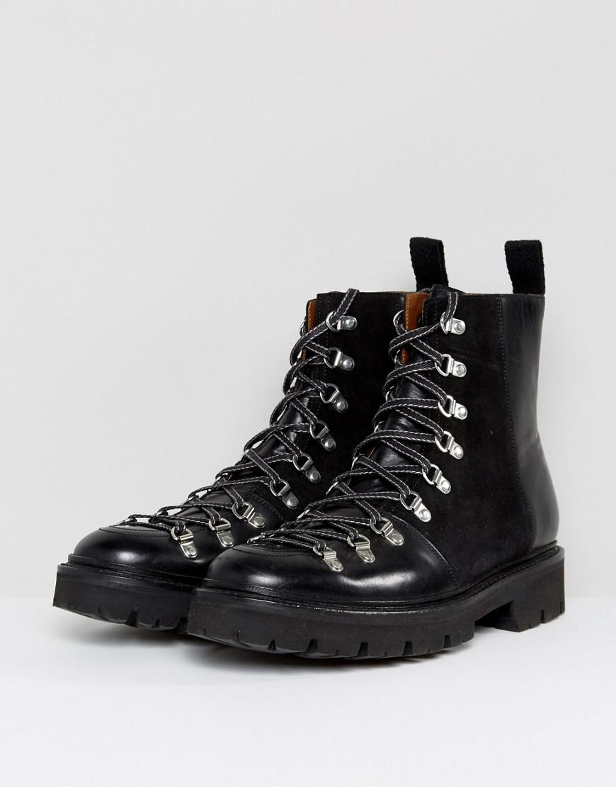 Grenson Leather Brady Tall Hiking Boots in Black for Men - Lyst