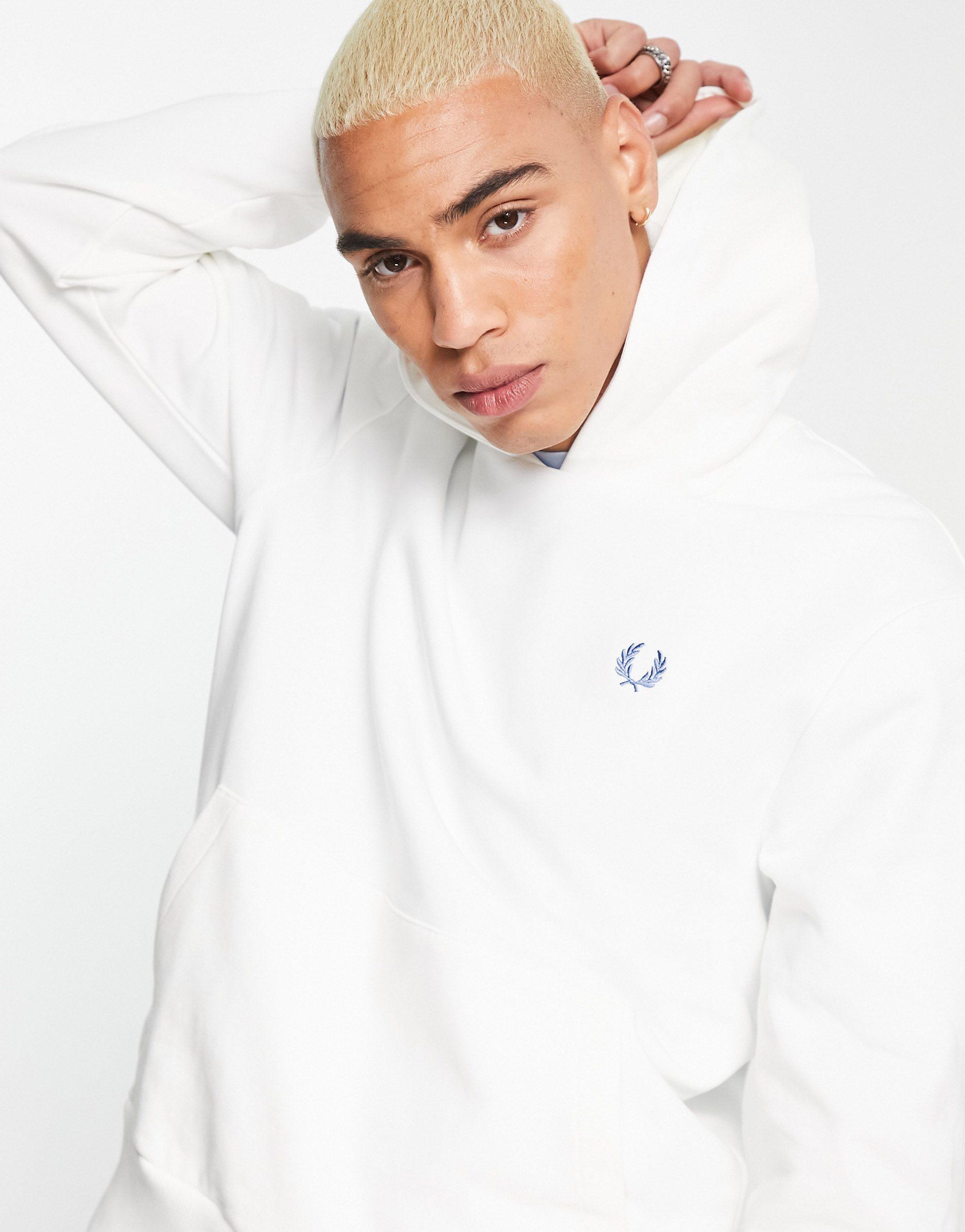 Fred Perry Laurel Wreath Back Print Hoodie in Blue for Men | Lyst