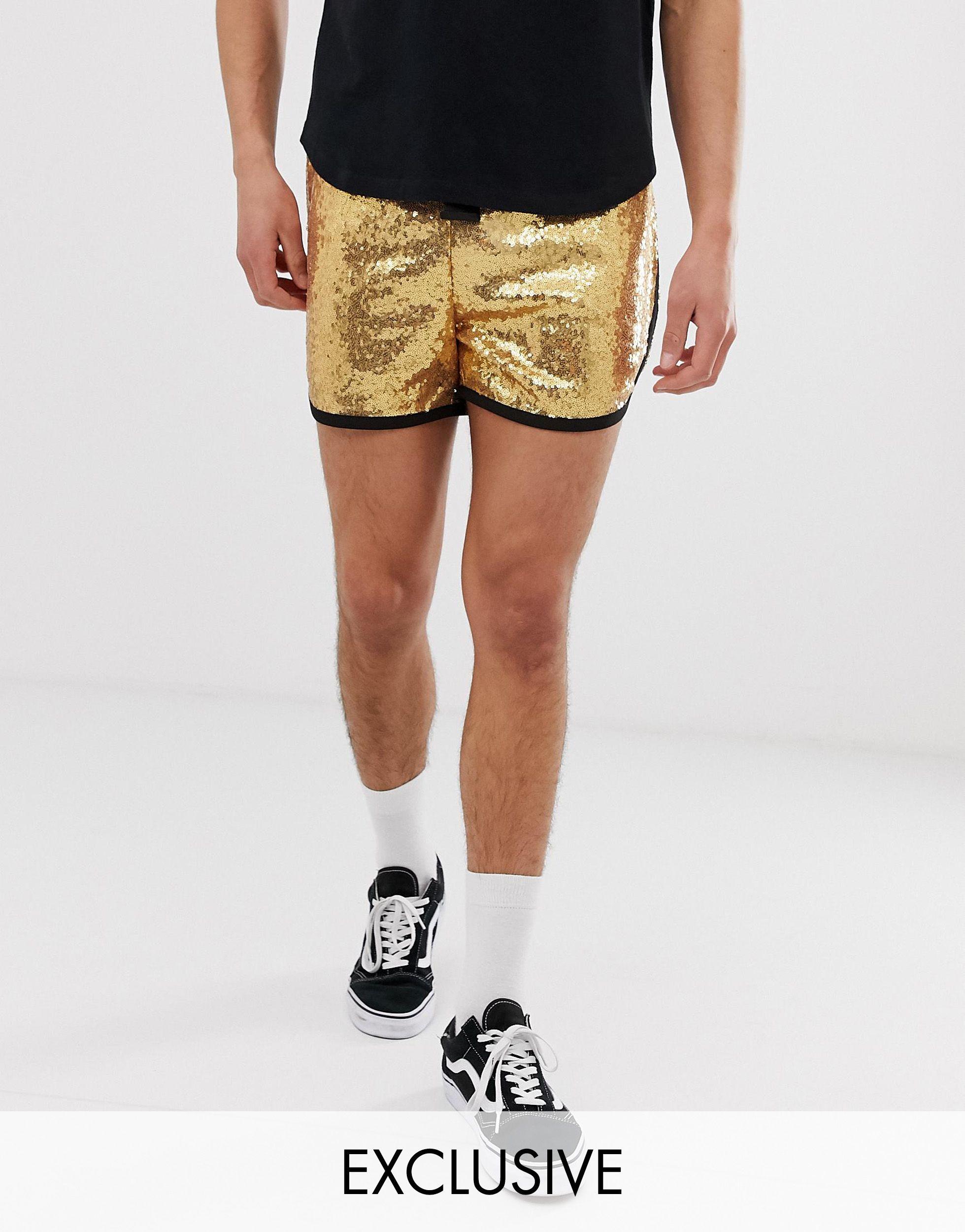 Synthetic Festival Sequin Shorts 