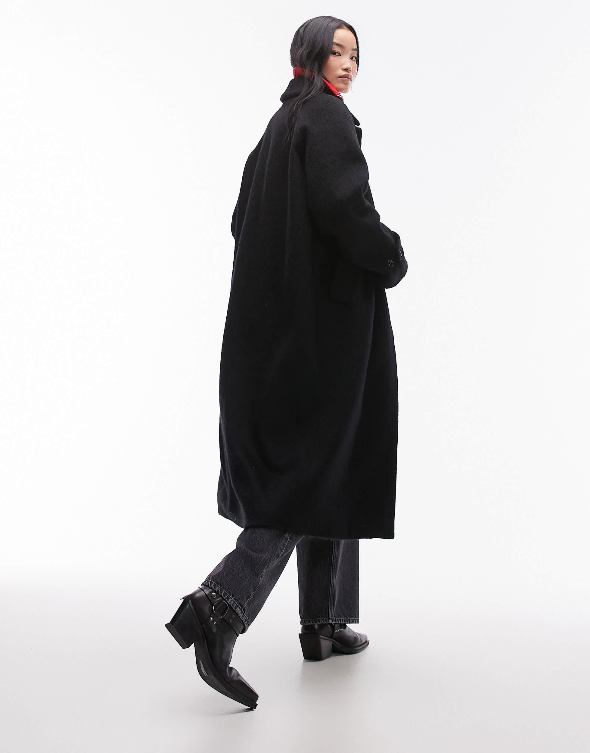 ARKET Oversized Midi Coat in Black | Lyst