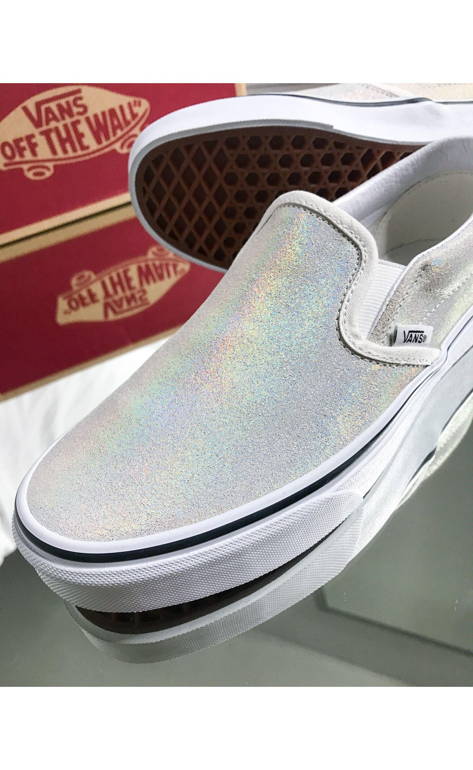 Vans Ua Classic Slip-on Iridescent Suede Trainers in White | Lyst شاحن ايفون اصلي