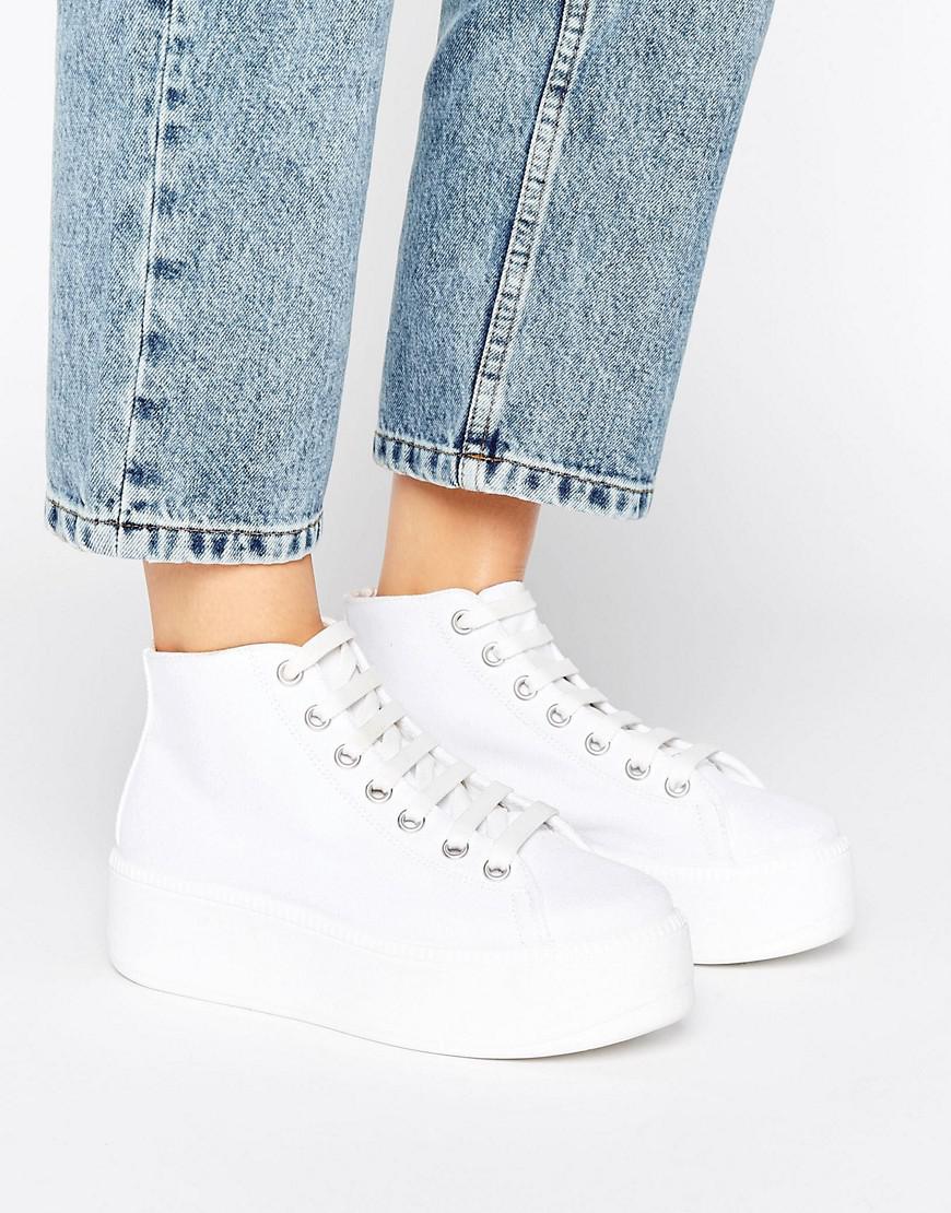 white chunky high tops