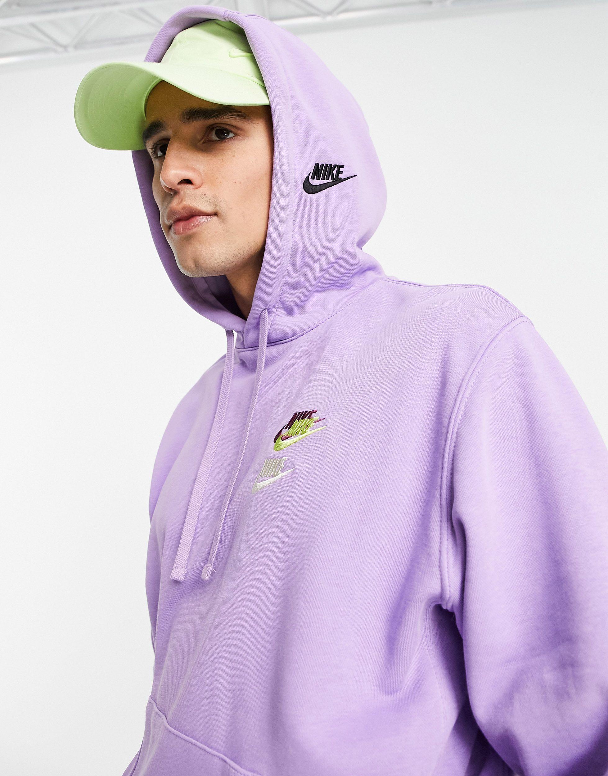 Sudadera básica con capucha y logo multicolor en tejido afelpado Nike de  hombre de color Morado | Lyst