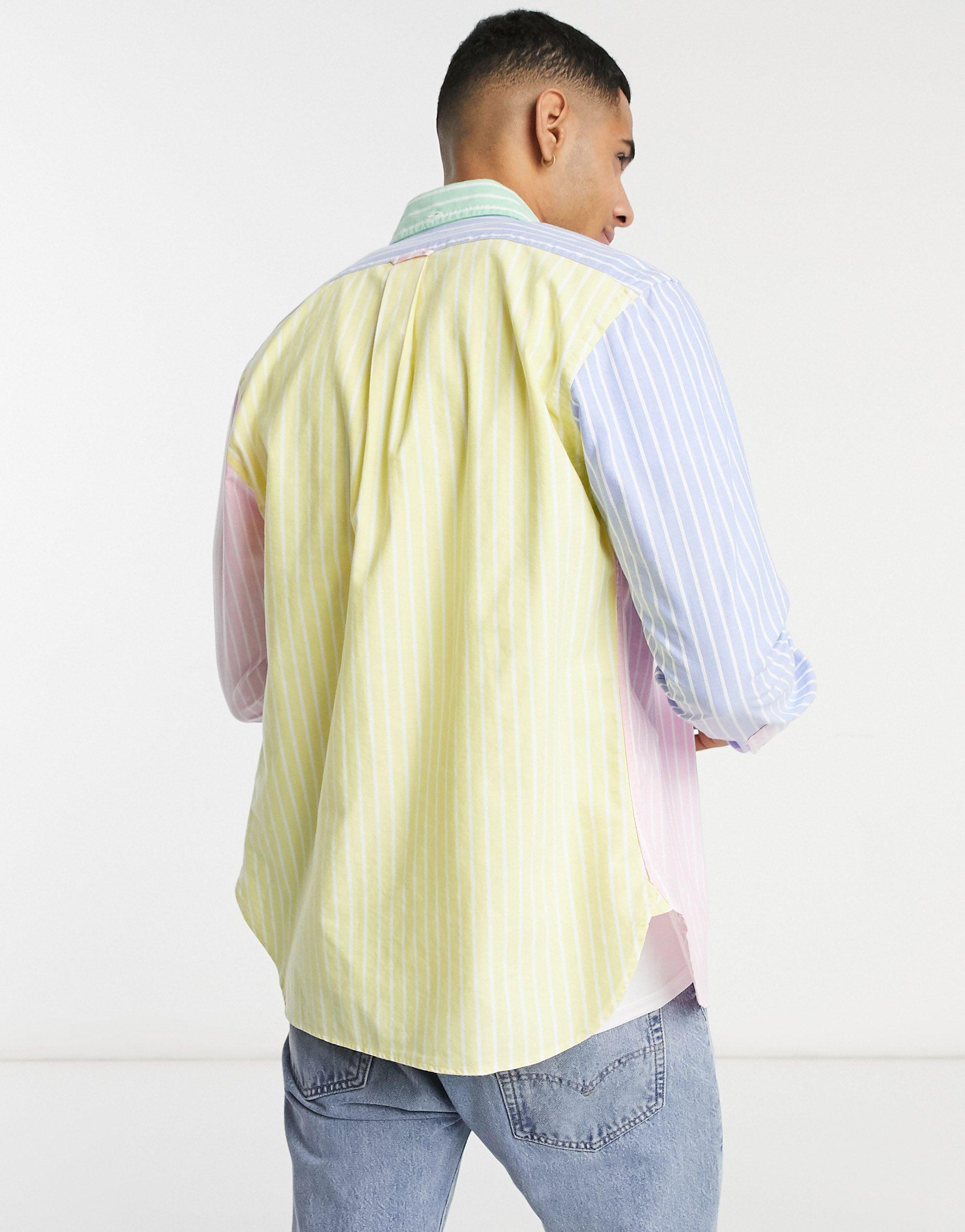 Polo Ralph Lauren Player Logo Oxford Stripe Custom Regular Fit Button Down Fun  Shirt for Men | Lyst