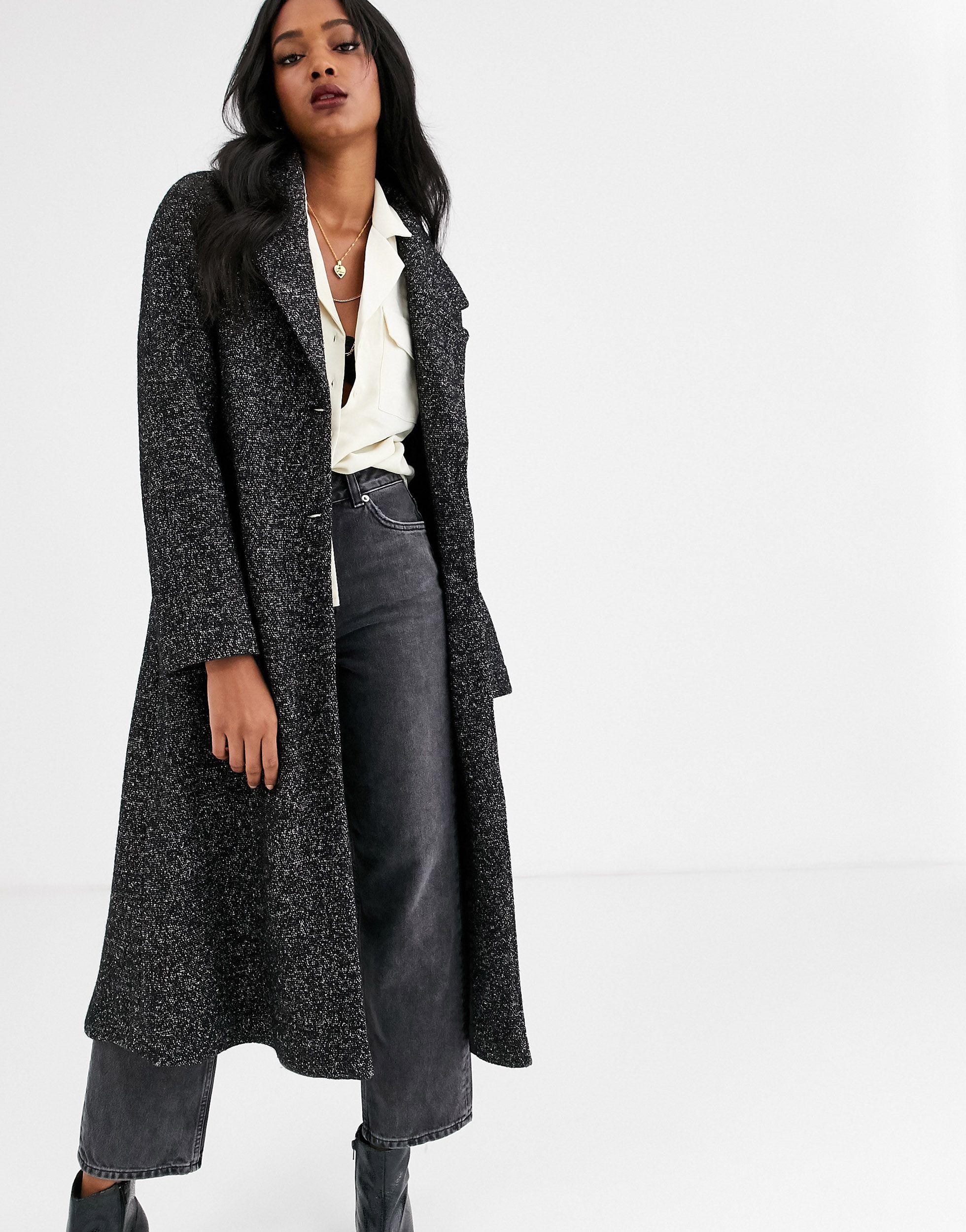 Cappotto lungo nero con bottoni sul davantiMango in Materiale sintetico di  colore Nero | Lyst