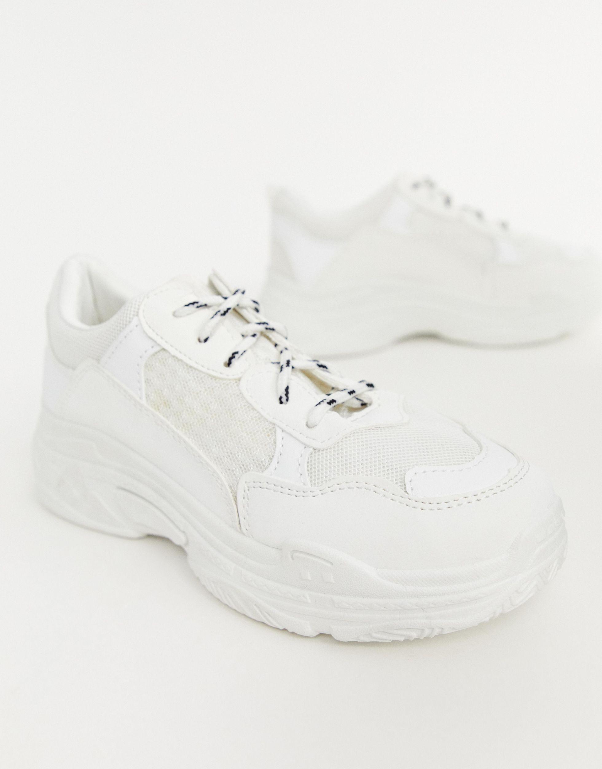 Public Desire Fiyah White Chunky Trainers | Lyst