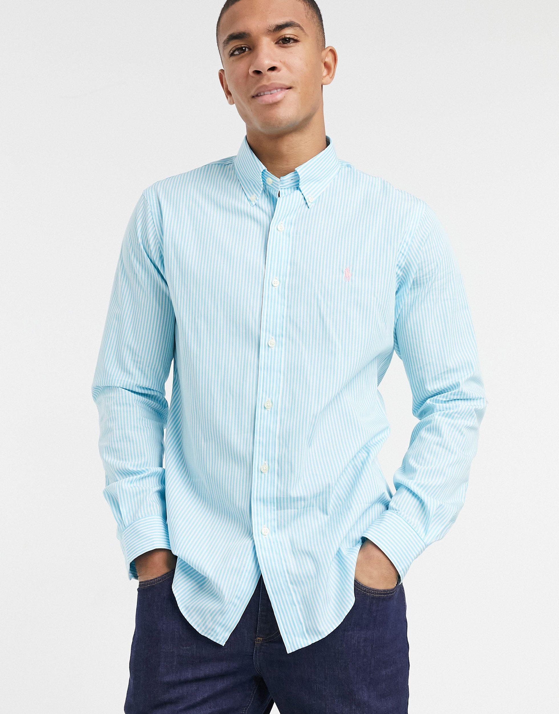 Camisa turquesa y blanca Polo Ralph Lauren de hombre de color Azul | Lyst