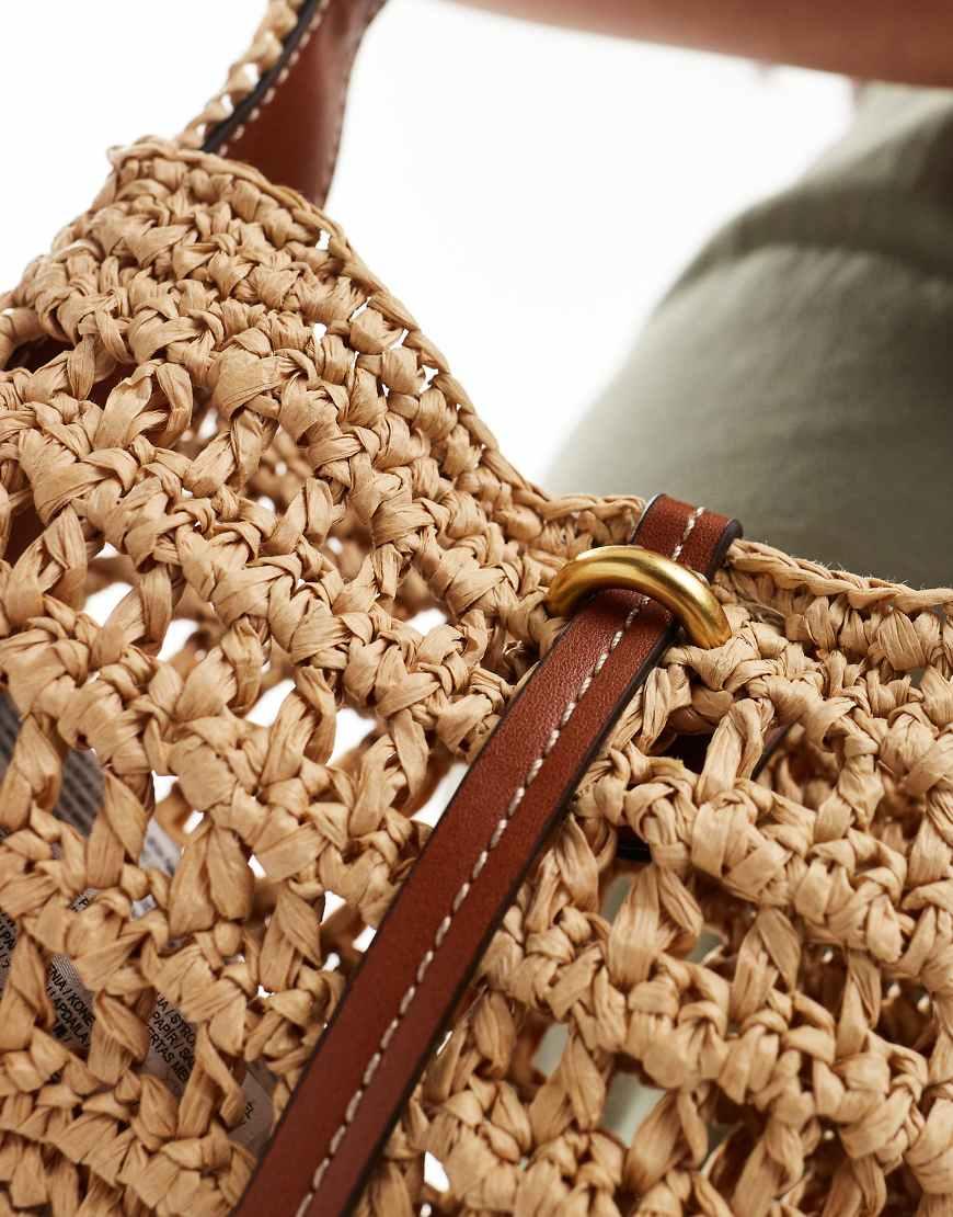 Mango Crochet Shoulder Bag in Brown Lyst UK