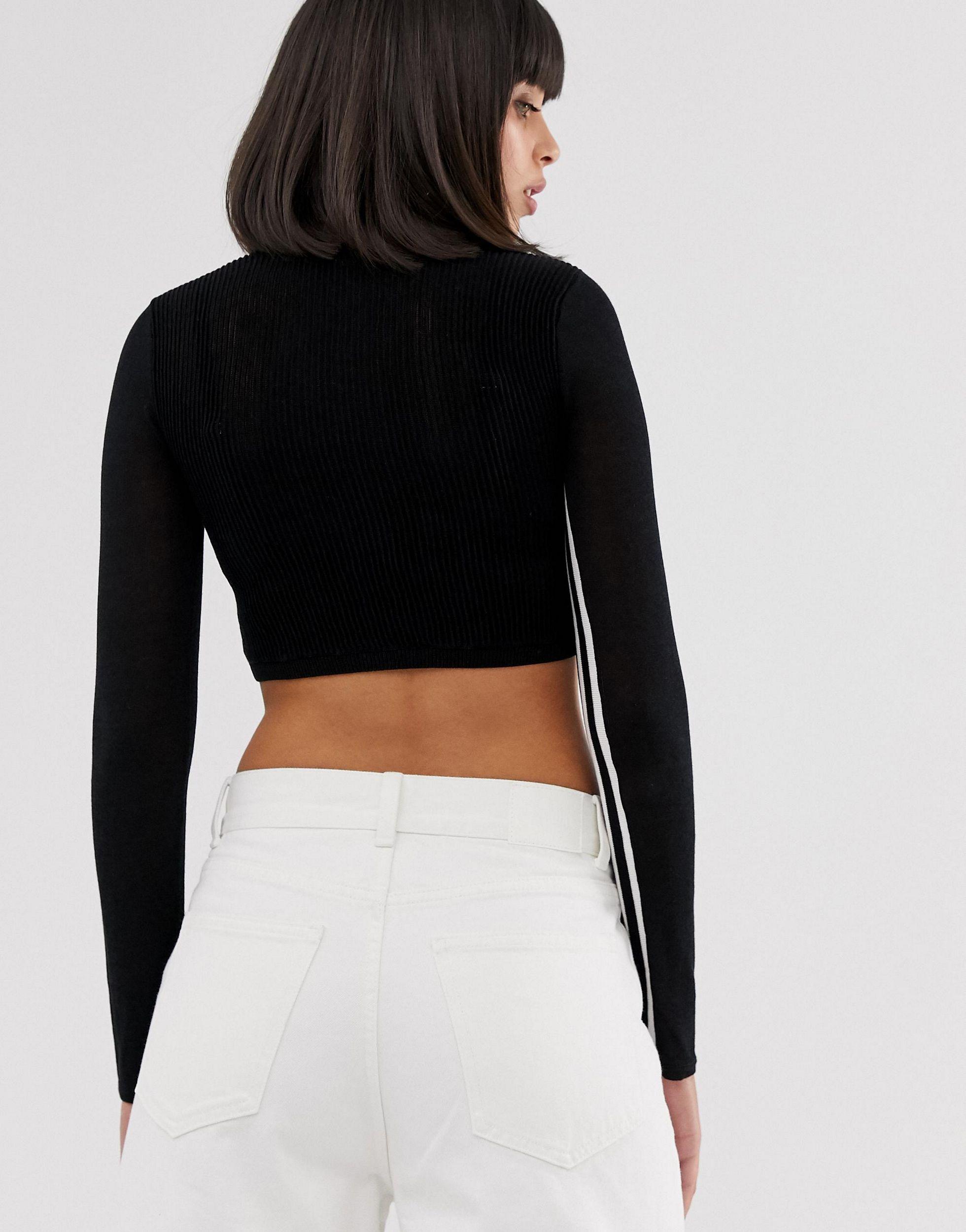adidas mesh crop top long sleeve
