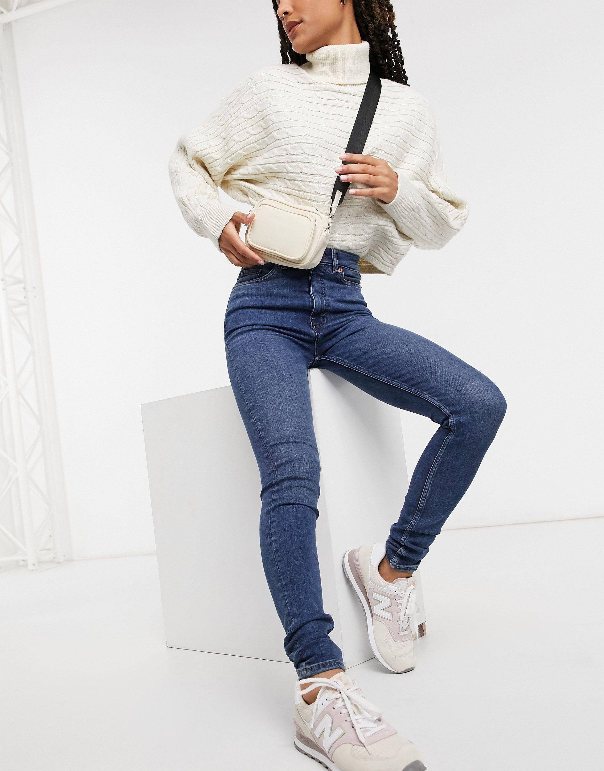 Oki - Jeans skinny vita altaMonki in Denim di colore Blu | Lyst