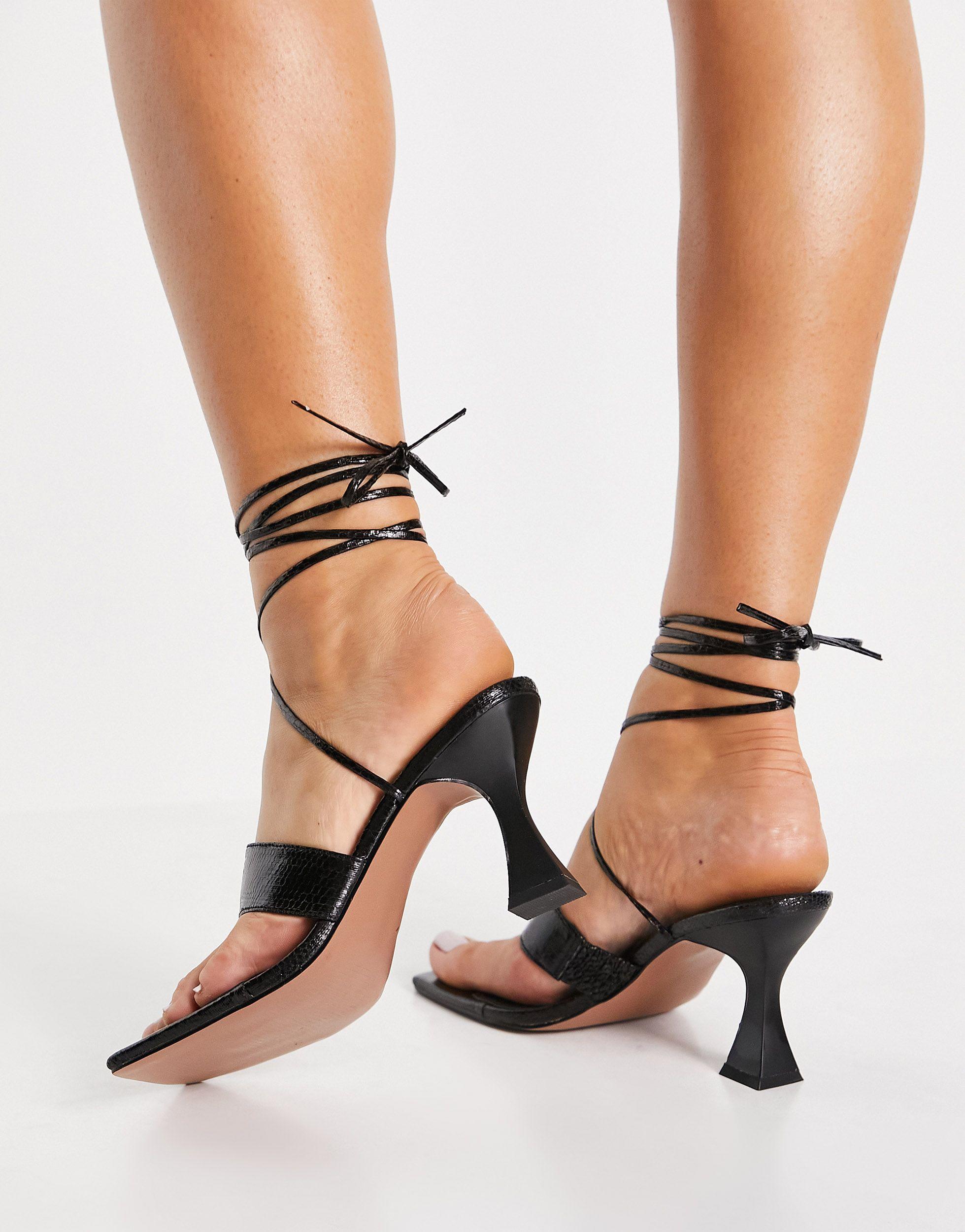 ASOS Harriet Toe Thong Tie Leg Mid 
