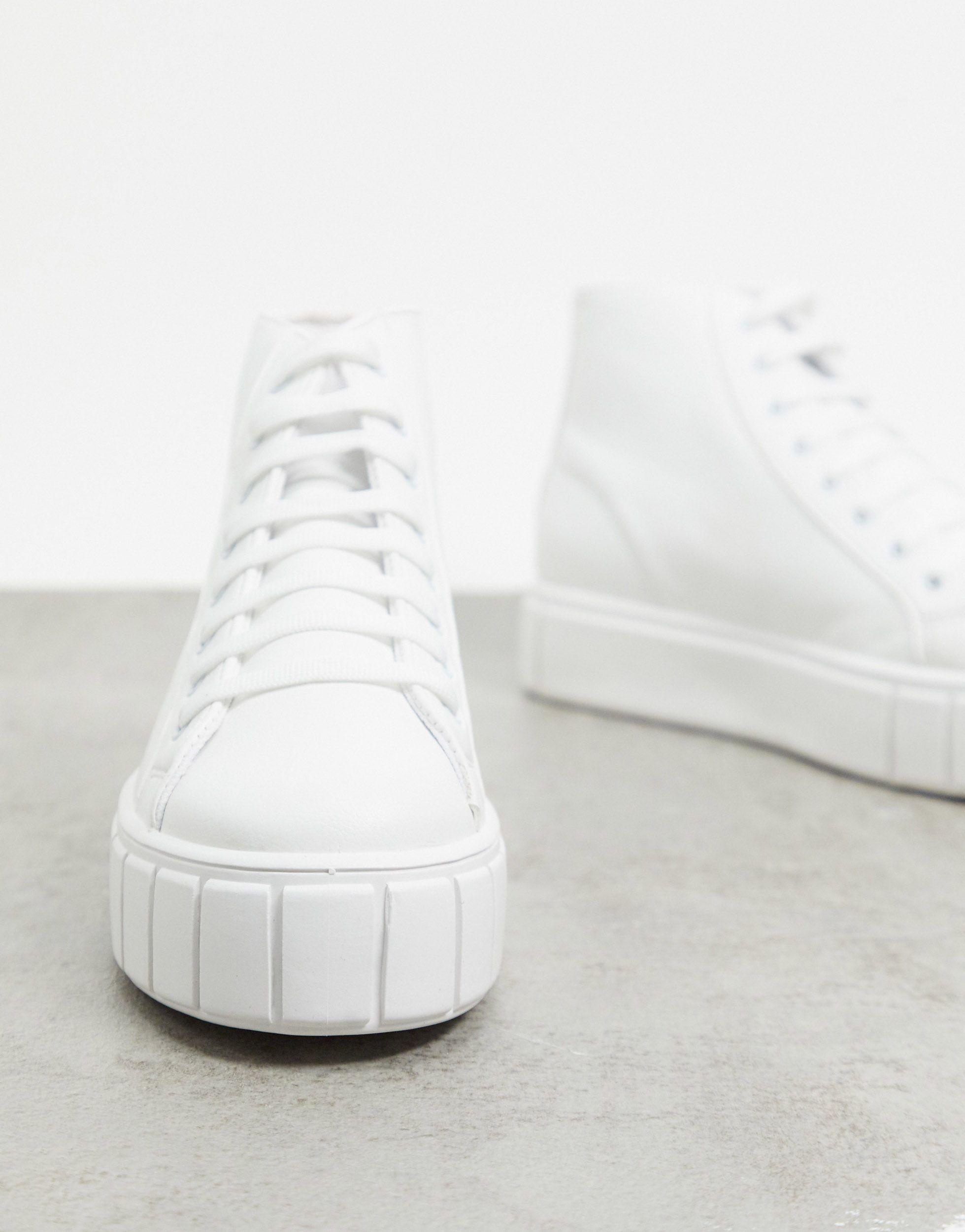 ASOS Dewy Chunky Hi Top Sneakers in White | Lyst